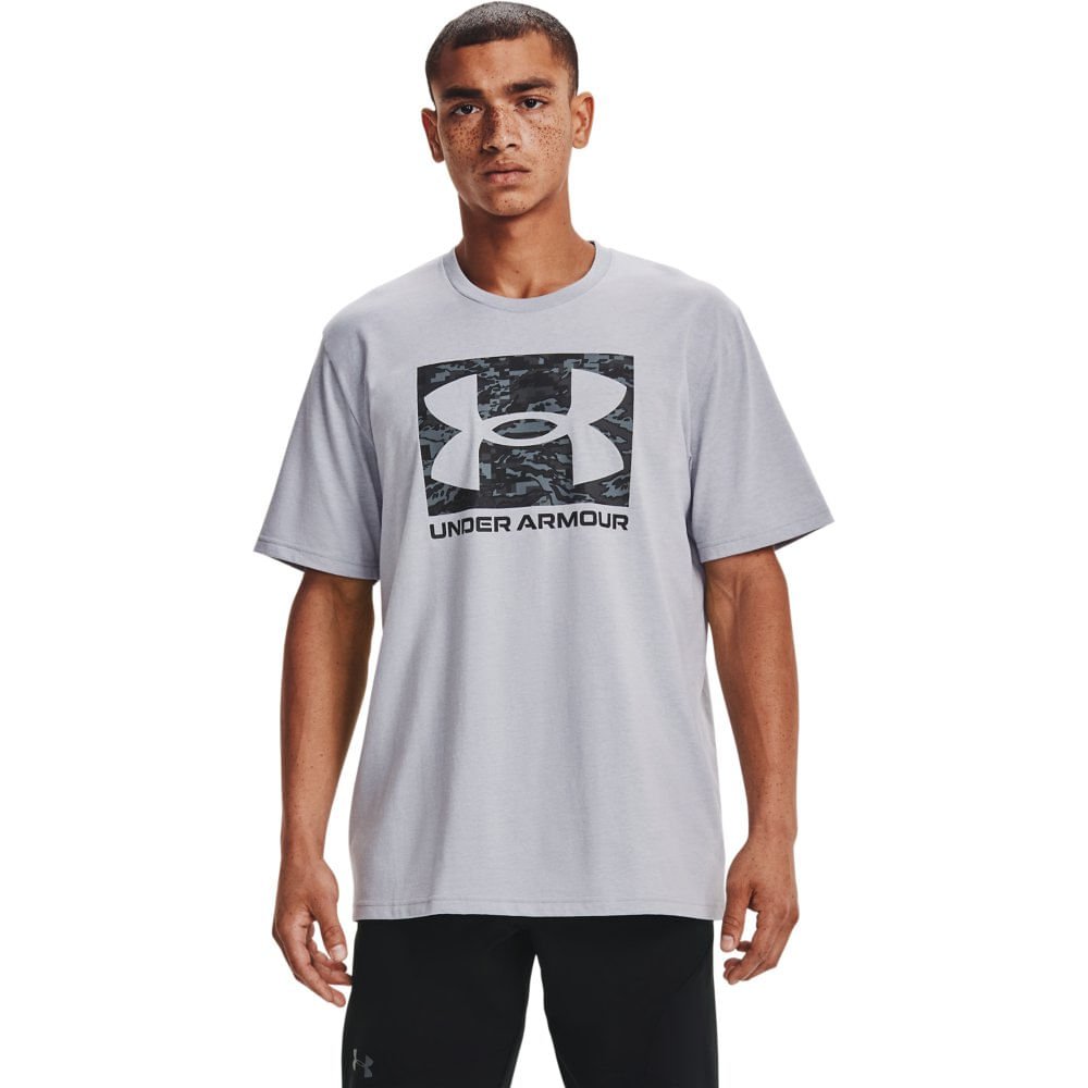 Camiseta de Treino Masculina Under Armour ABC Camo Boxed Logo Cinza 4