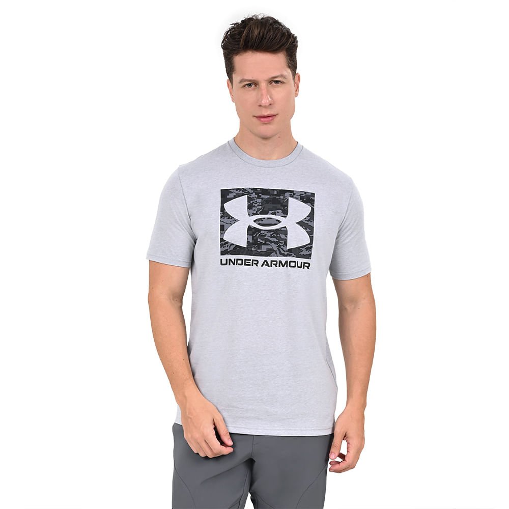 Camiseta de Treino Masculina Under Armour ABC Camo Boxed Logo Cinza 2