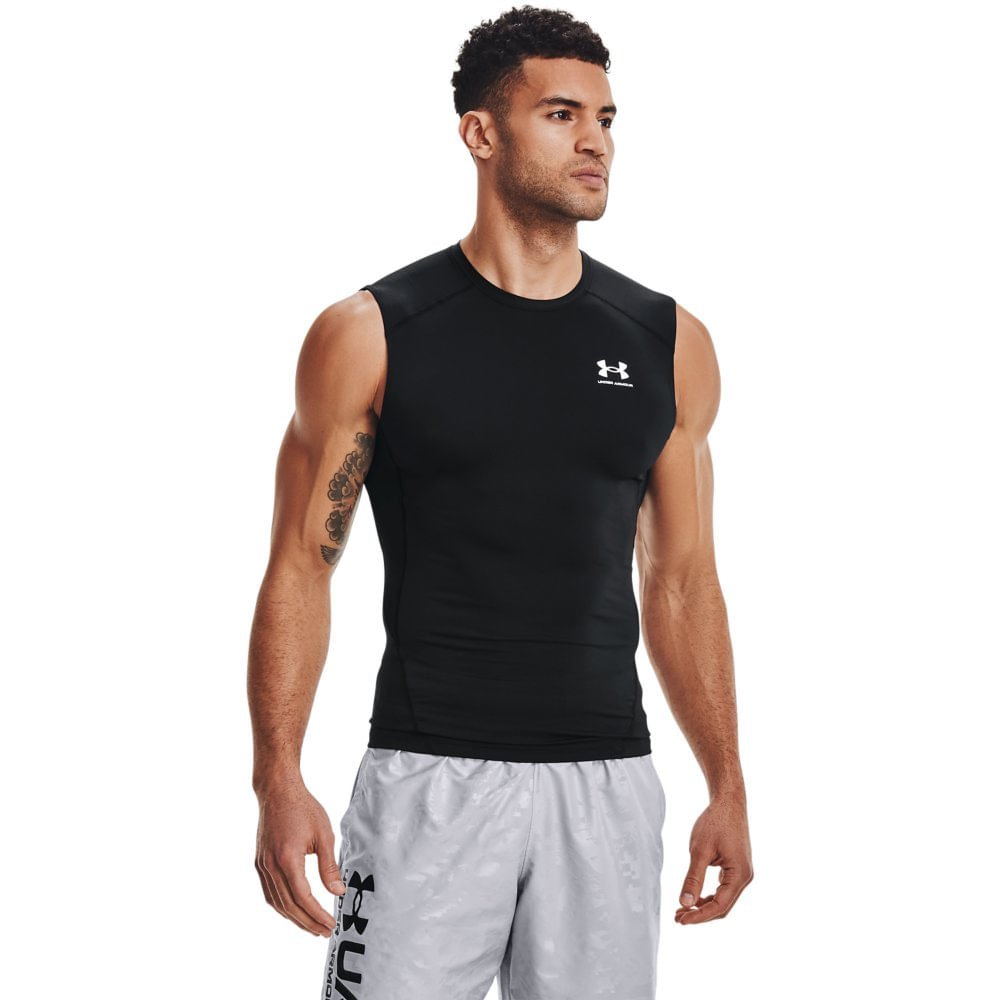 Regata Compressão de Treino Masculina Under Armour HG Armour SL Preto 5