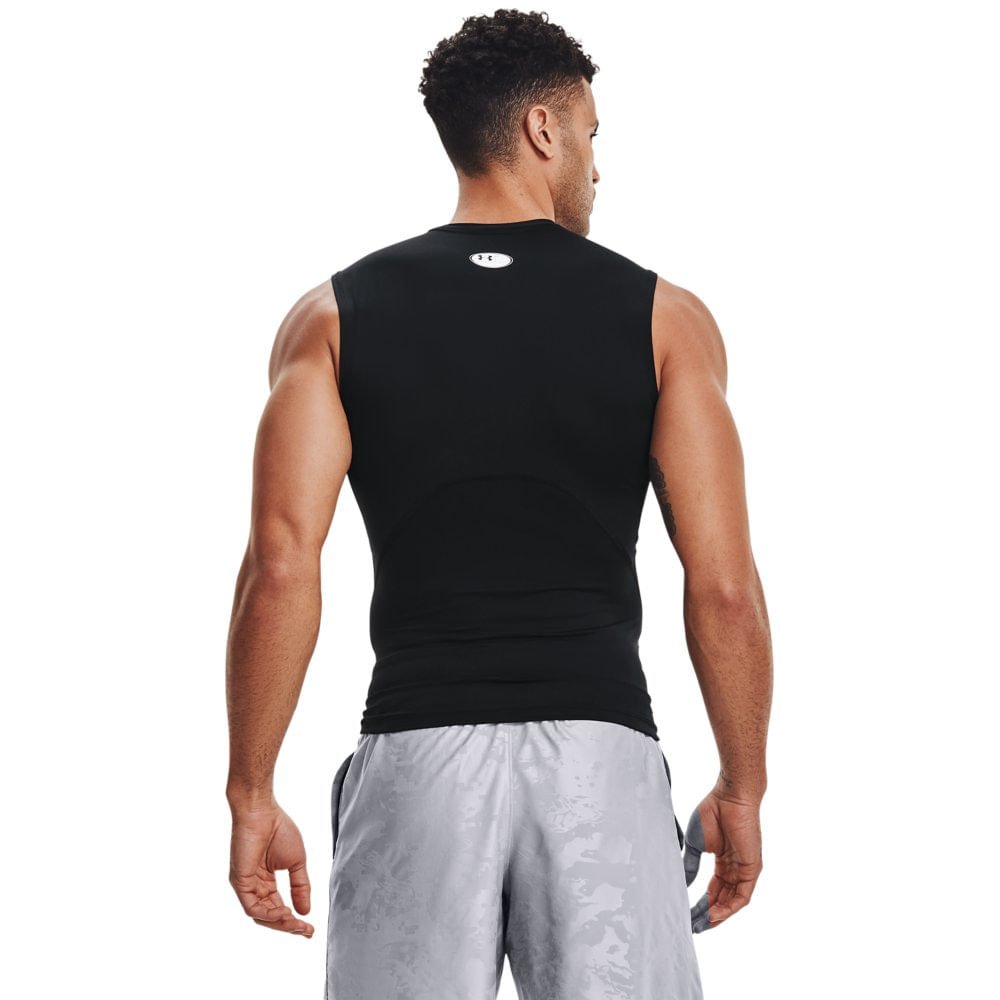 Regata Compressão de Treino Masculina Under Armour HG Armour SL Preto 7