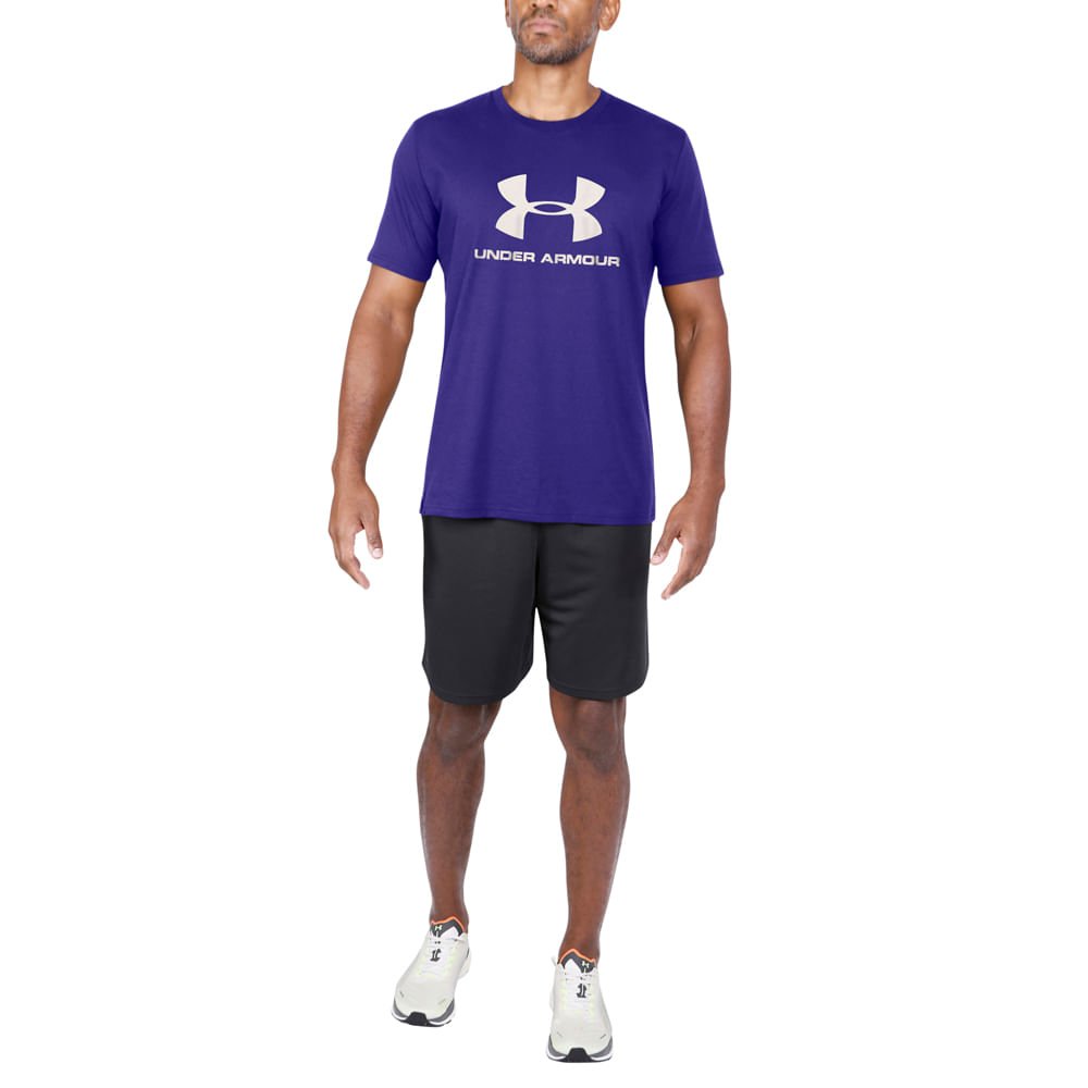 Camiseta de Treino Masculina Under Armour Sportstyle Logo Azul 2