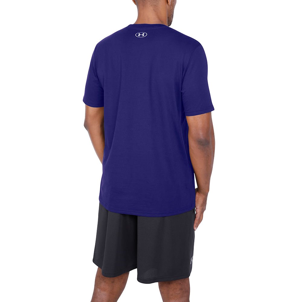 Camiseta de Treino Masculina Under Armour Big Logo 2.0 SS Lam Azul 3