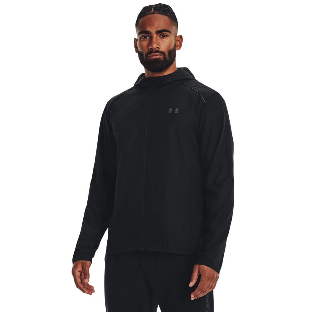 Jaqueta de Corrida Masculina Under Armour Storm Rum Hooded Preto 2