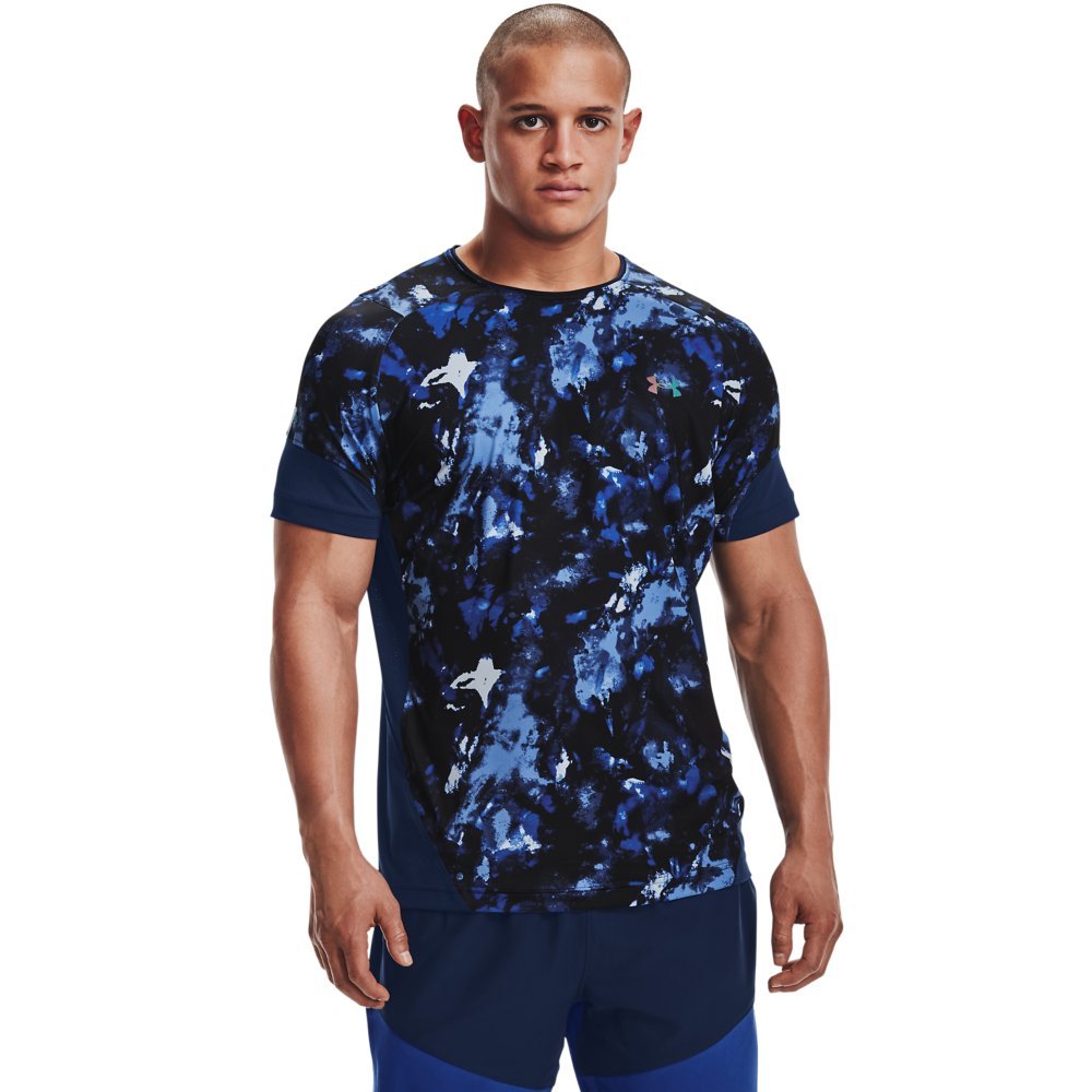 Camiseta de Compressão Masculina Under Armour Rush Print Azul