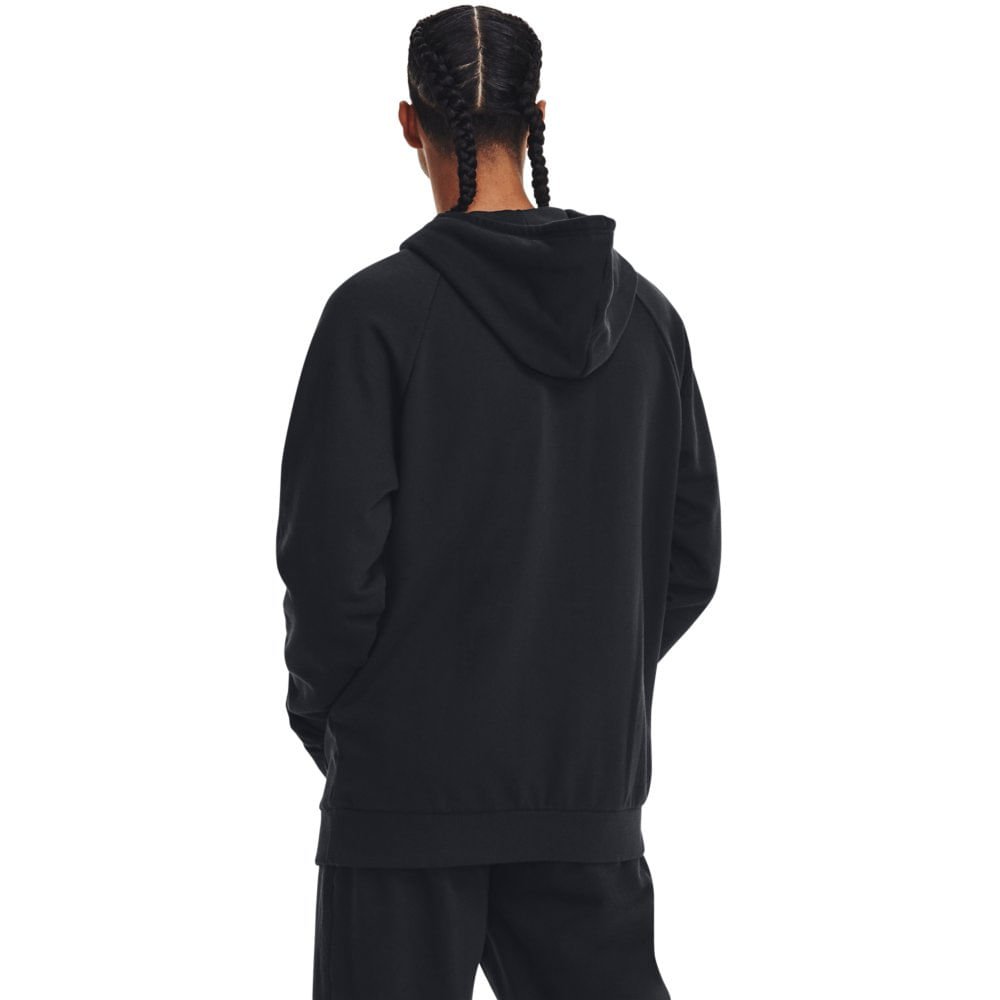 Blusa Masculina Under Armour Rival Fleece Hoodie Big Logo Preto 2