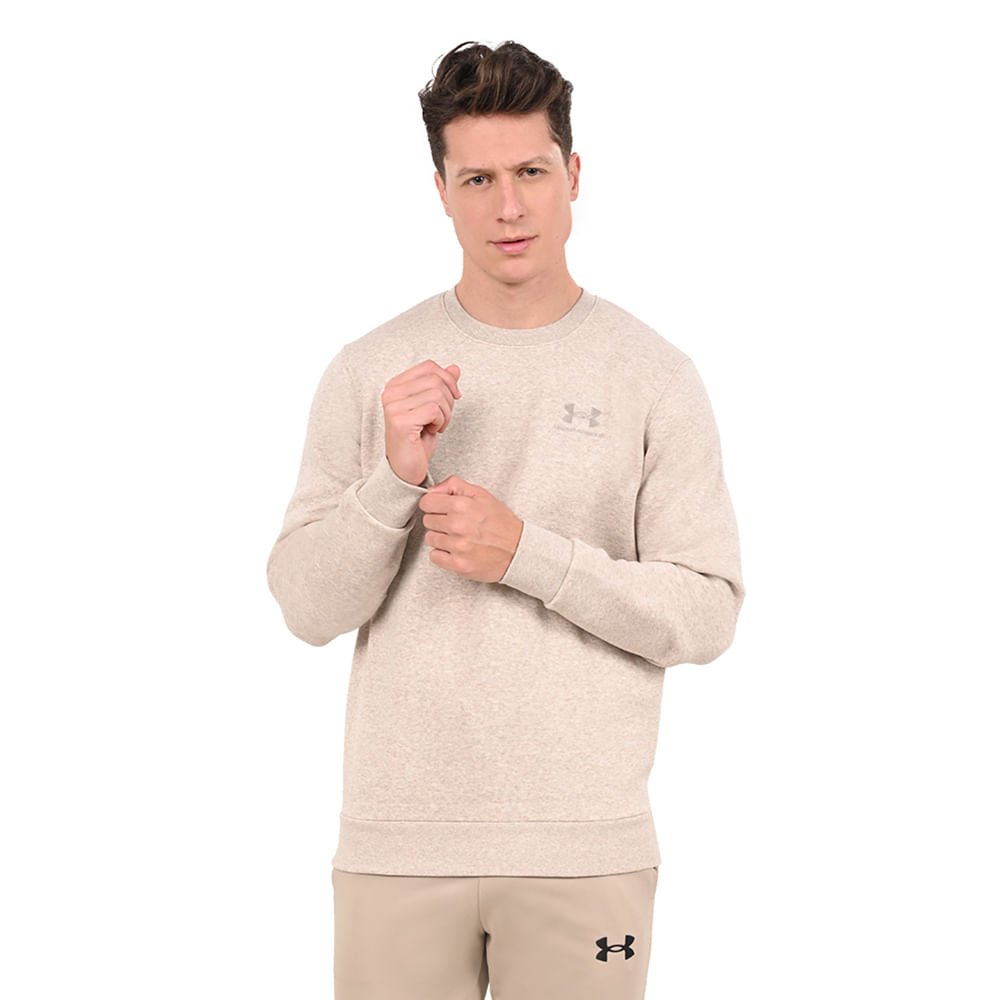 Moletom Masculino Under Armour Essential Crew Bege 2