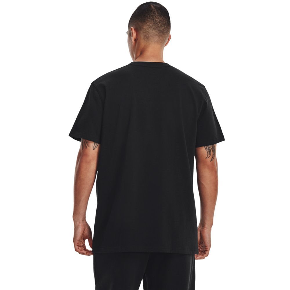 Camiseta de Treino Masculina Under Armour Logo EMB HEA Preto 3