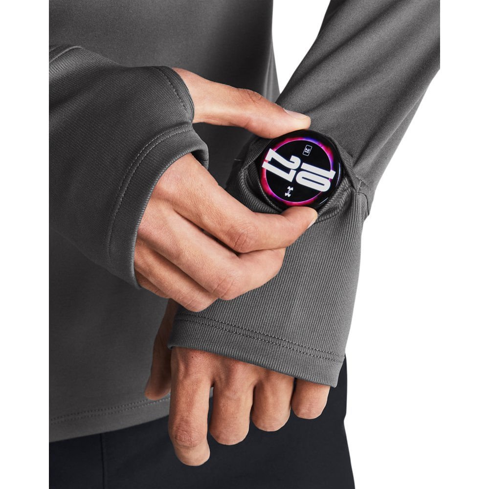 Blusa de Corrida Masculina Under Armour Qualifier Run 1/2 Zip Cinza 3