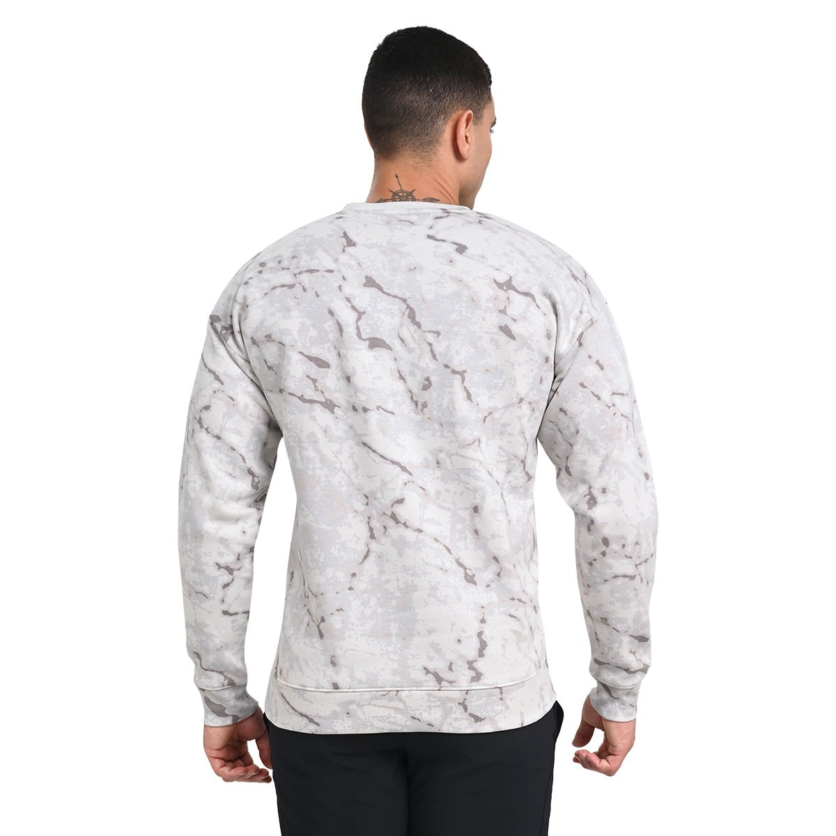 Camiseta Manga Longa de Treino Masculina Under Armour Project Rock Rival Fleece Branco 2