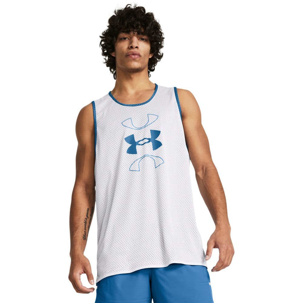 Regata de Basquete Masculino Under Armour Baseline Reversible Azul 4