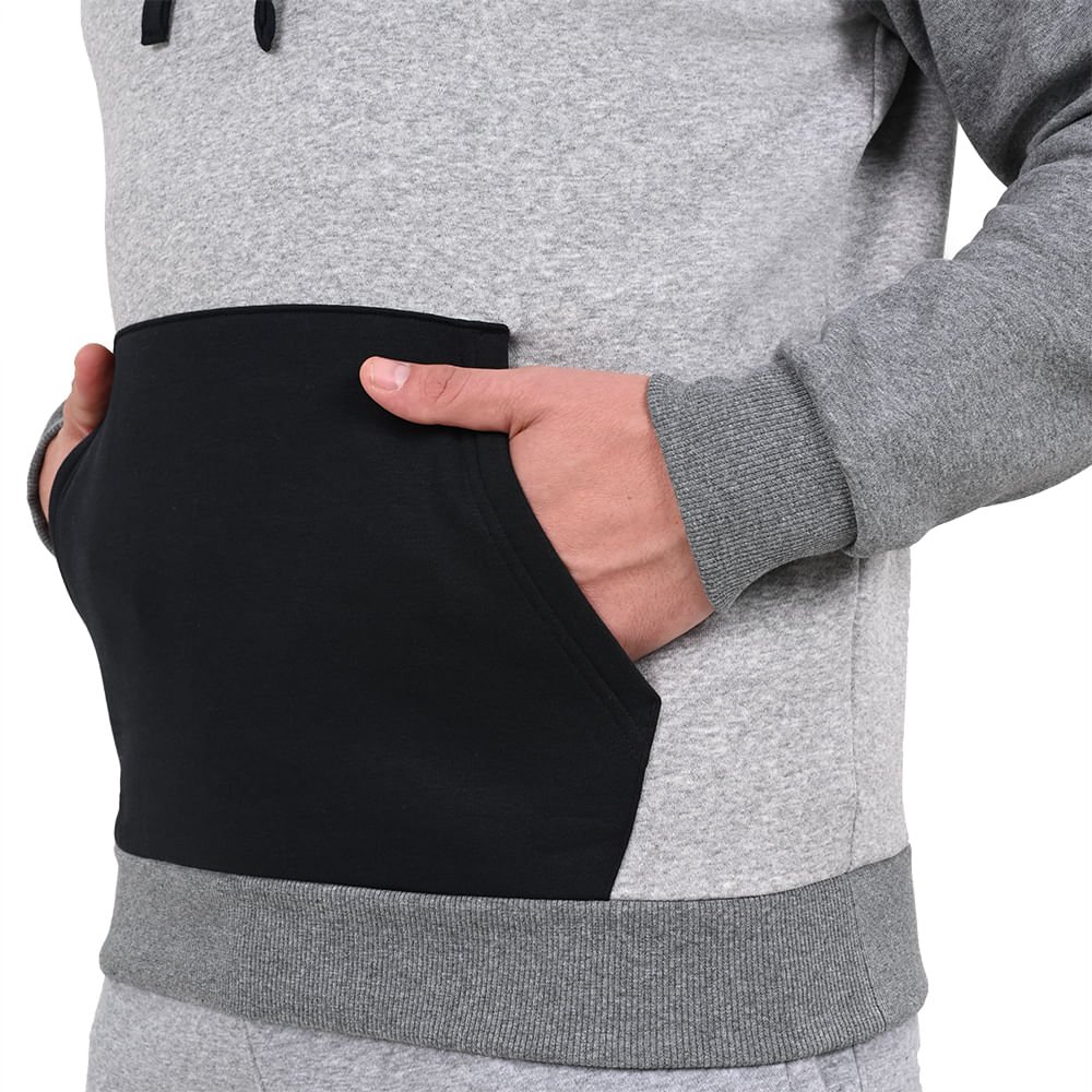 Moletom Masculino Under Armour Rival Fleece Colorblock Cinza 4