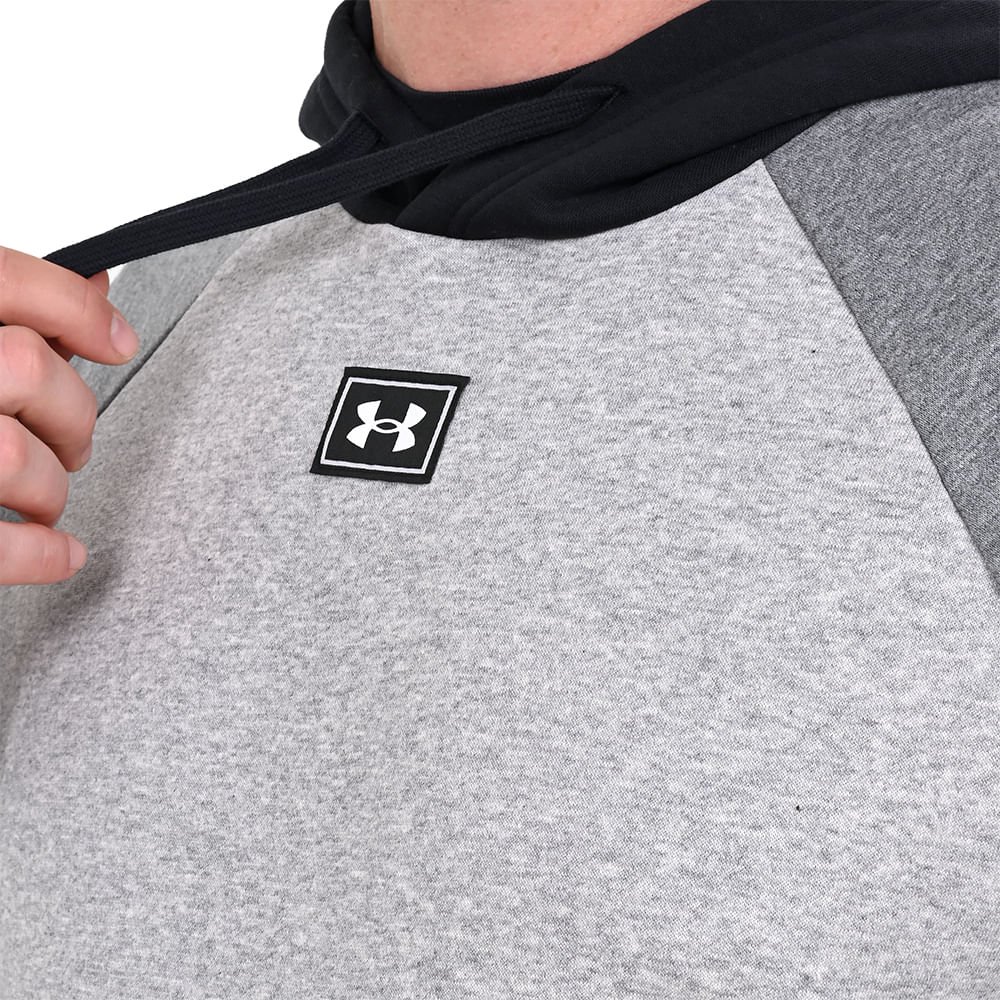 Moletom Masculino Under Armour Rival Fleece Colorblock Cinza 5