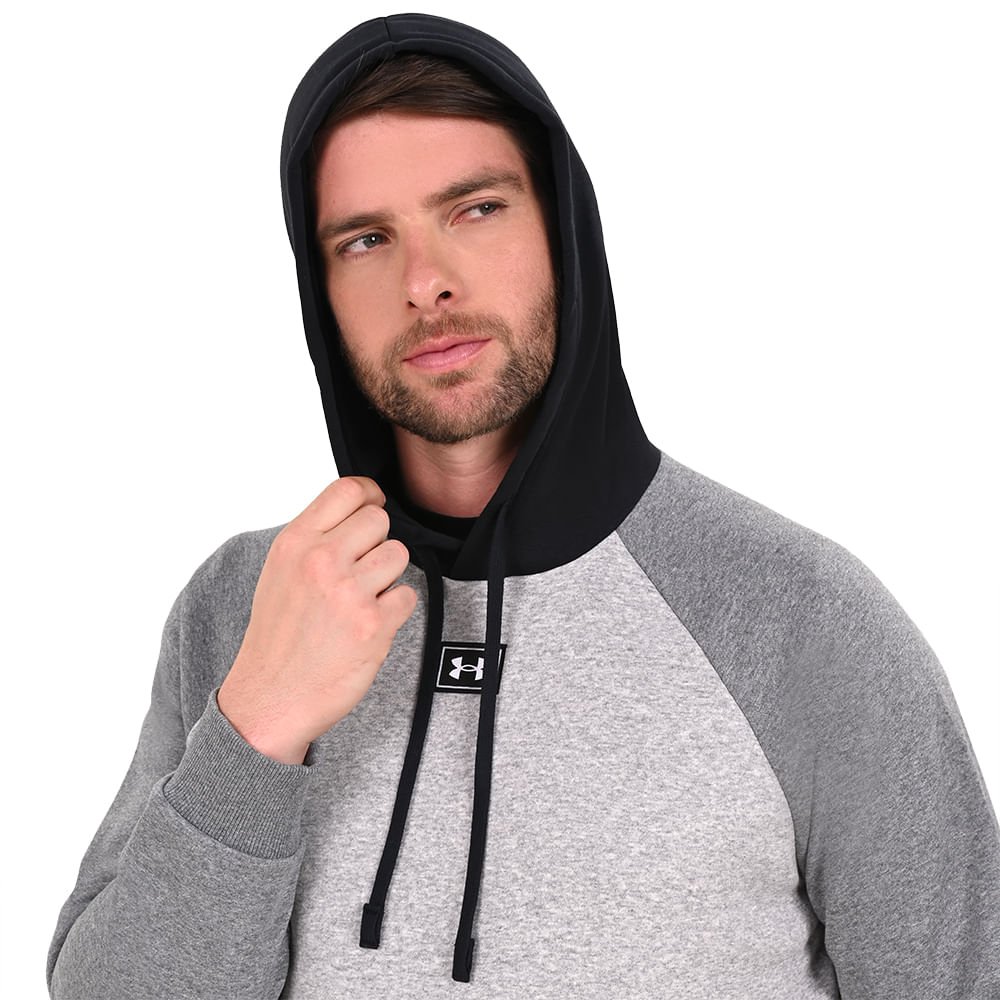 Moletom Masculino Under Armour Rival Fleece Colorblock Cinza 6