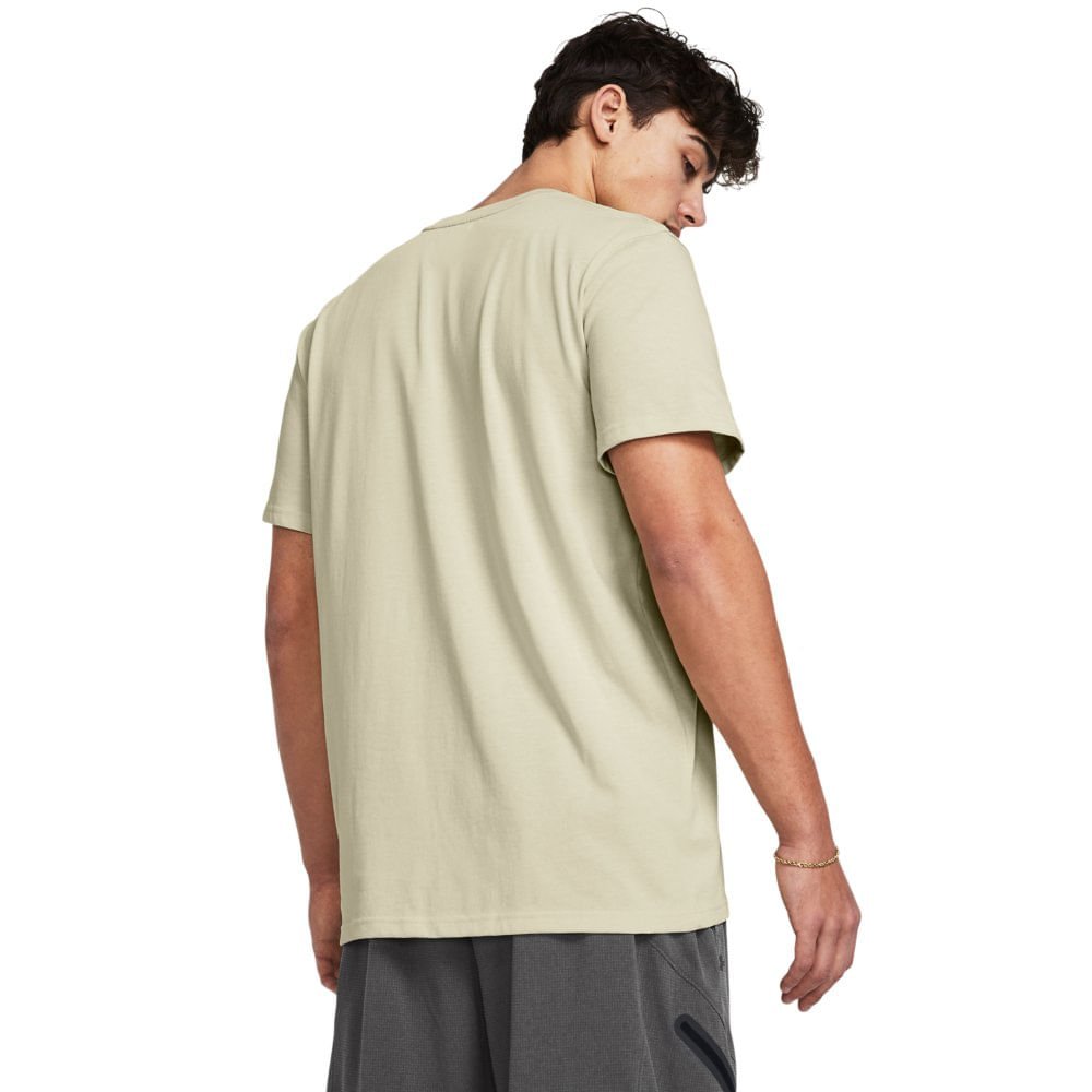 Camiseta de Treino Masculina Under Armour Logo EMB HEA Bege 3