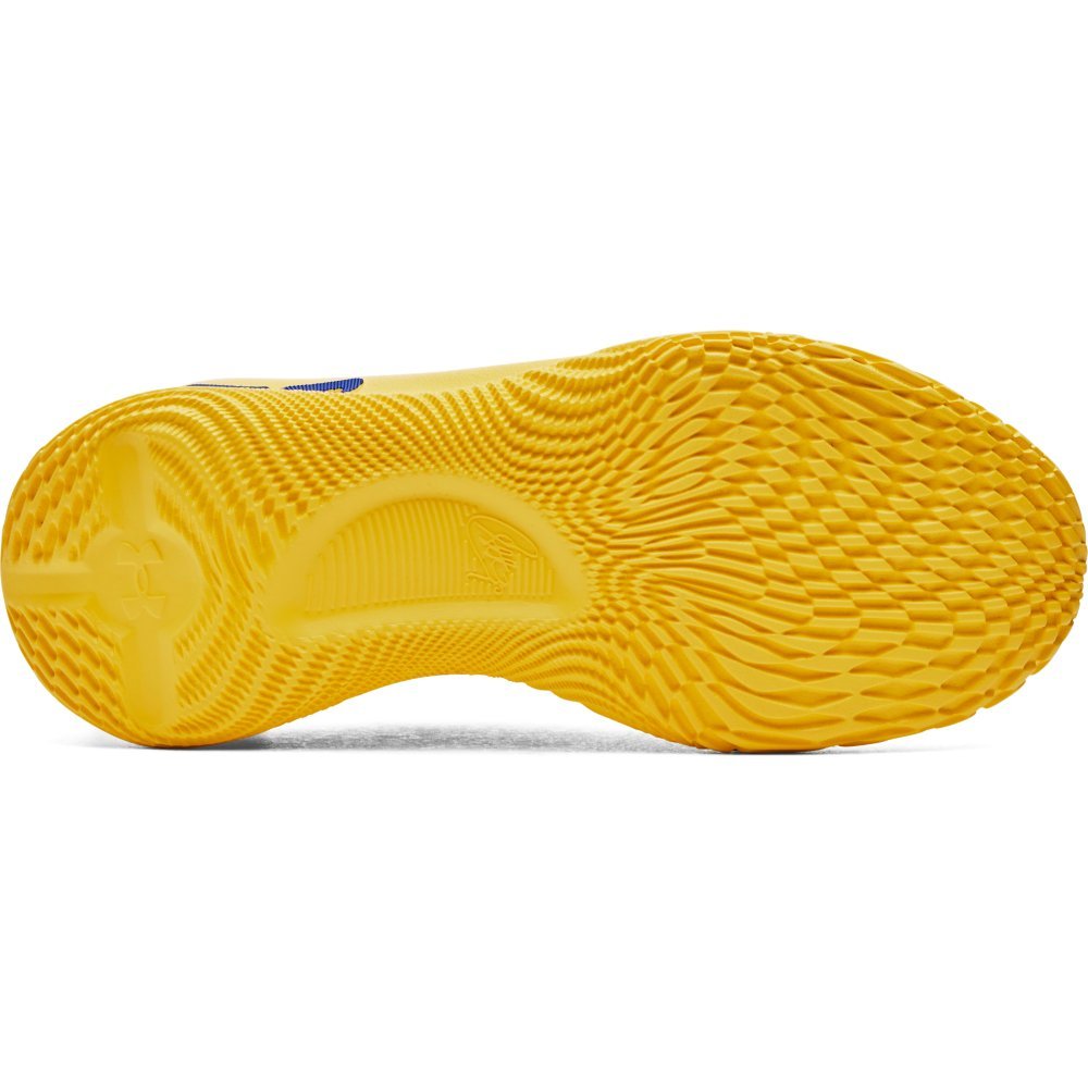 Tênis de Basquete Masculino Under Armour Curry 4 Low Flotro Azul/Amarelo 5