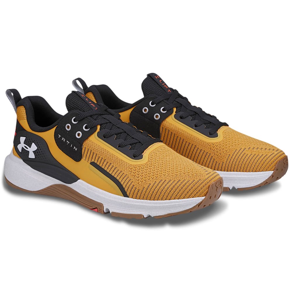 Kit 2 Tênis de treino Tribase Under Armour modelos Lift e Reps Amarelo/Vermelho 5