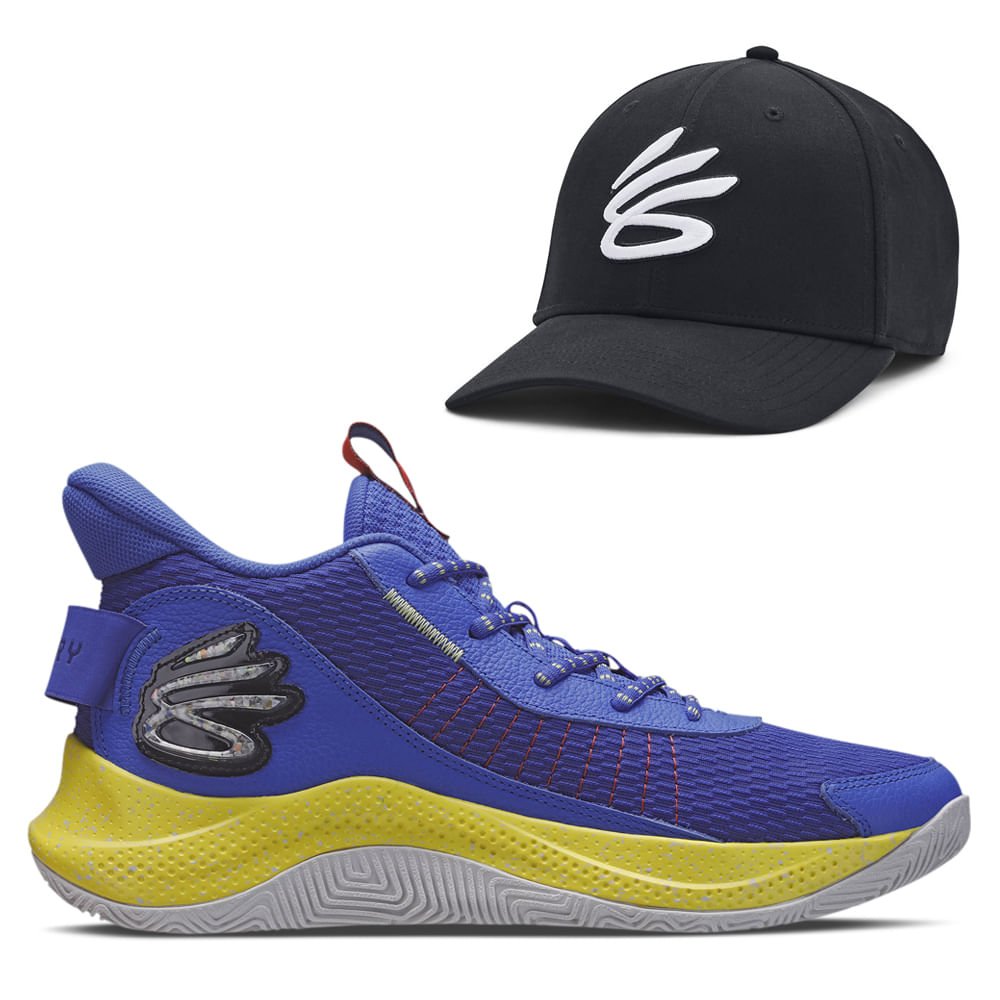 Kit 1 Tênis de Basquete Under Armour Curry 3Z7 e 1 Boné Curry
