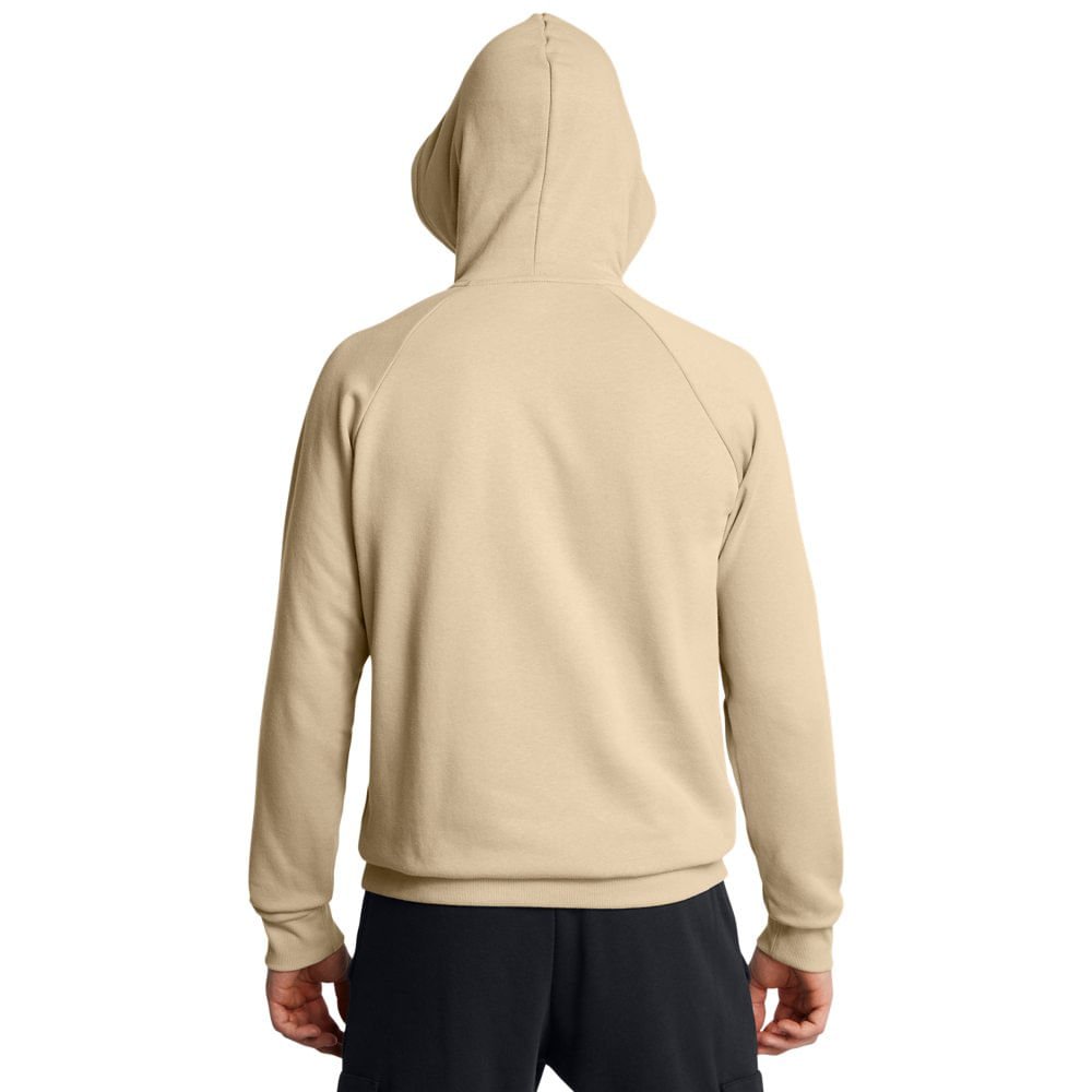 Blusa Manga Longa de Treino Masculina Under Armour Rival Fleece Bege 2