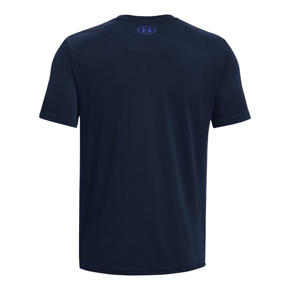 Camiseta Sportstyle Masculina Under Armour Issue Wordmark Azul Marinho 6