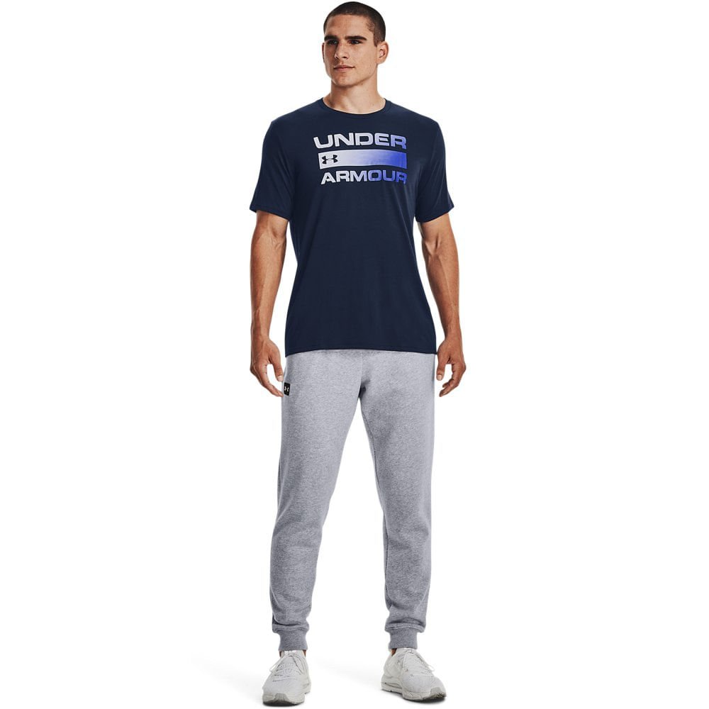 Camiseta Sportstyle Masculina Under Armour Issue Wordmark Azul Marinho 2