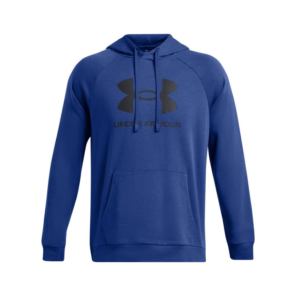 Blusa Manga Longa de Treino Masculina Under Armour Rival Fleece Azul 4
