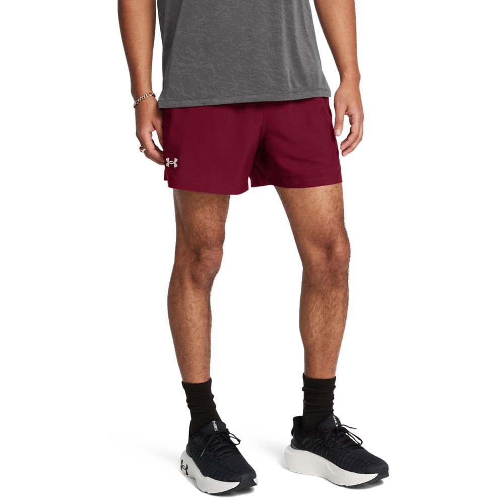 Shorts de Corrida Masculino Under Armour Launch 5 Vermelho 2