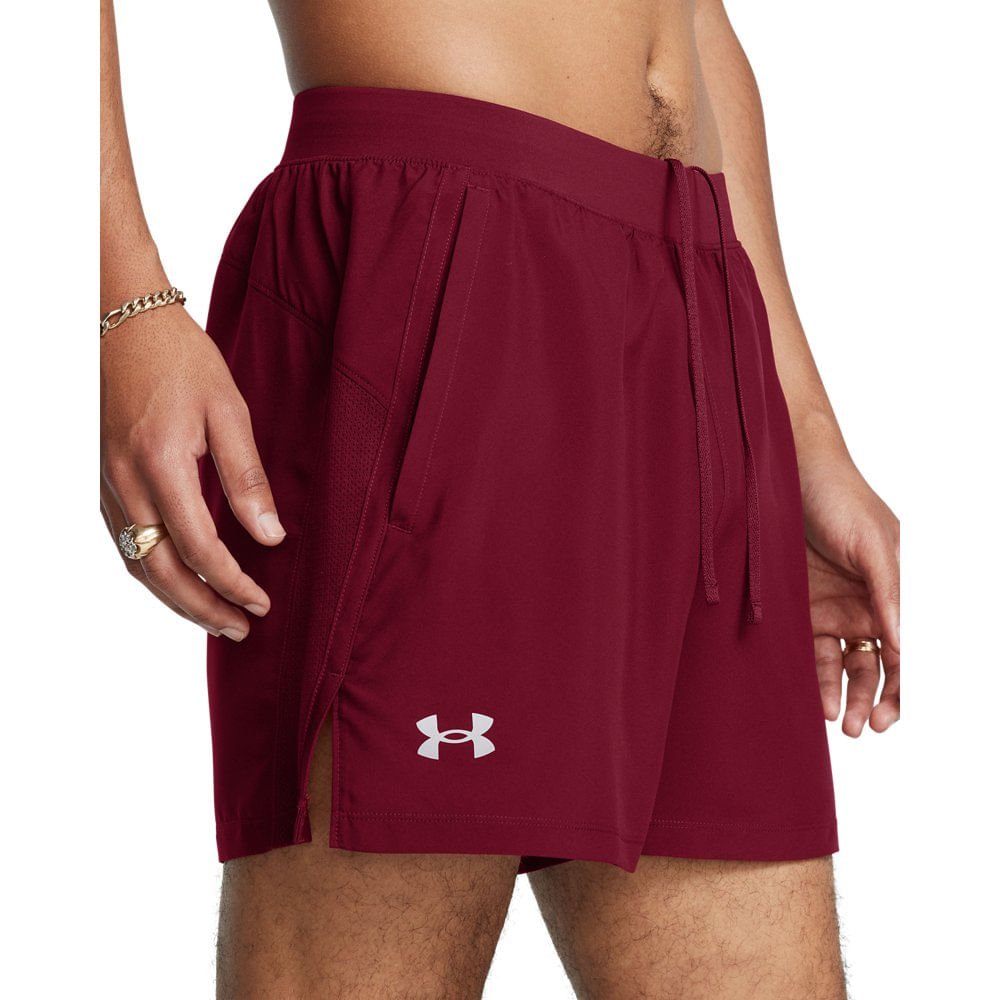 Shorts de Corrida Masculino Under Armour Launch 5 Vermelho 3