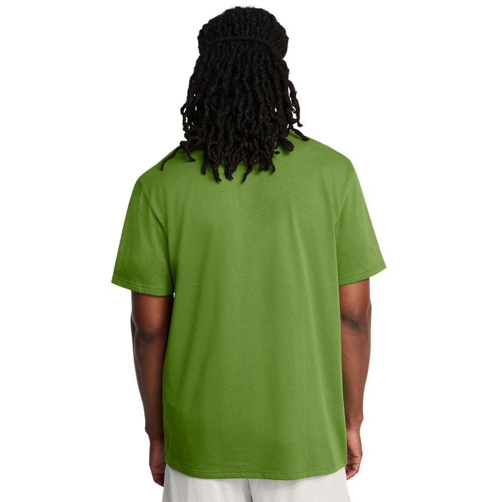 Camiseta de Basquete Masculina Under Armour Hvyweight Verde 2