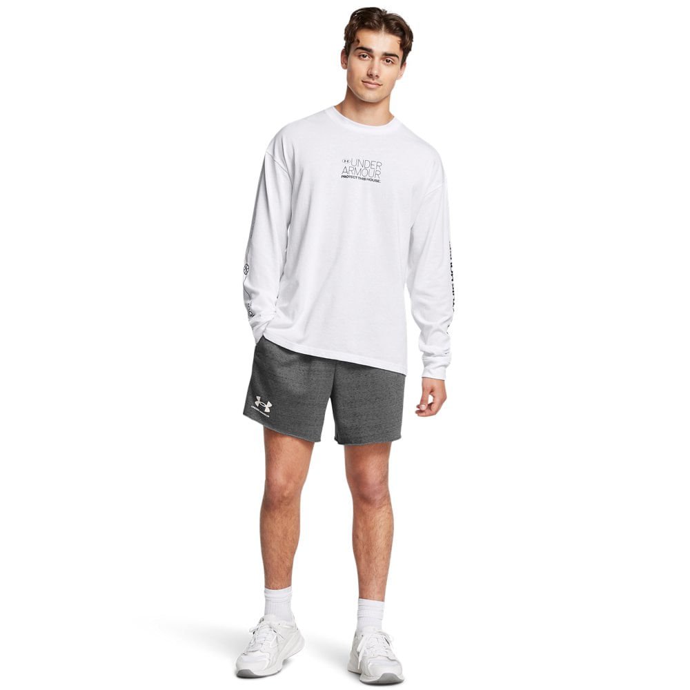 Shorts de Treino Masculino Under Armour Rival Terry 6in Cinza 2
