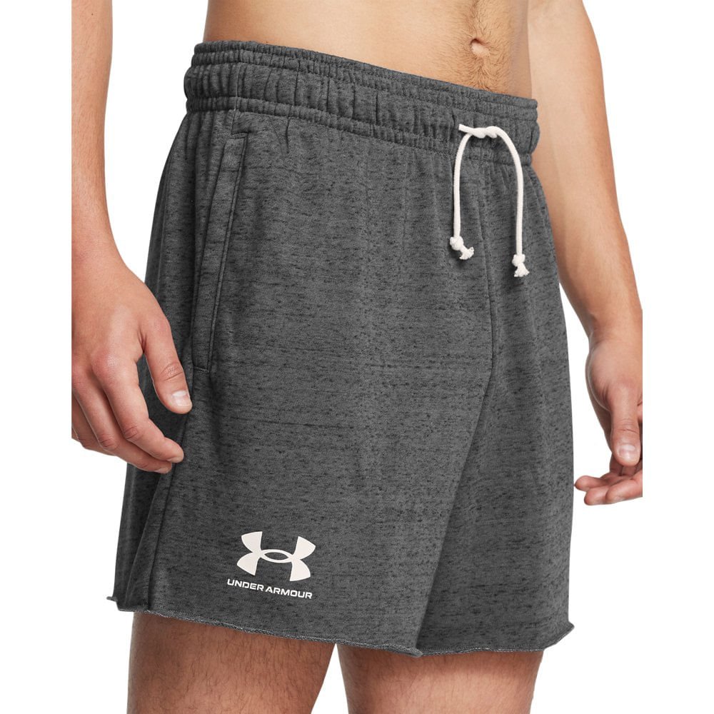 Shorts de Treino Masculino Under Armour Rival Terry 6in Cinza 4