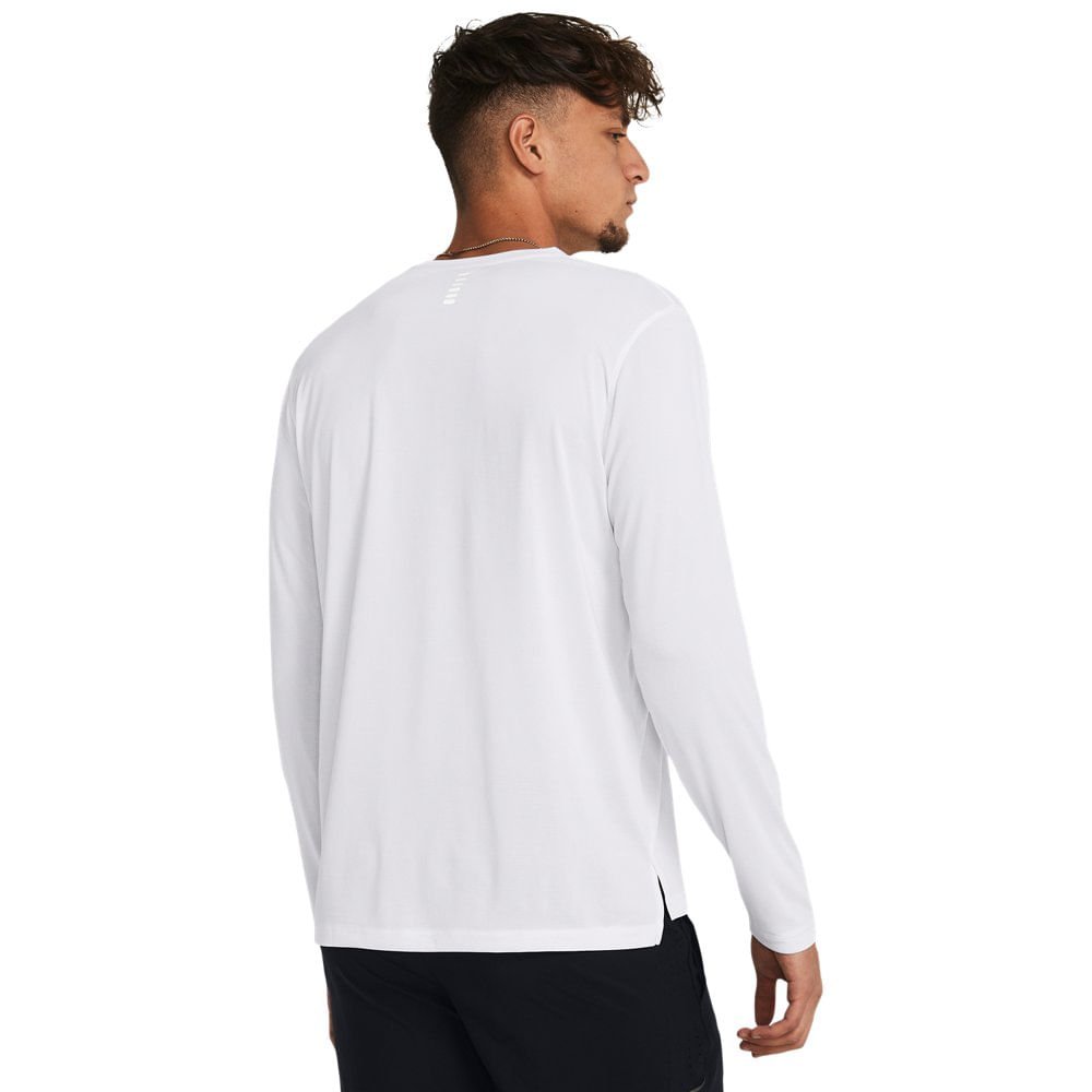 Camiseta de Corrida Masculina Under Armour Launch Manga Longa Branco 2