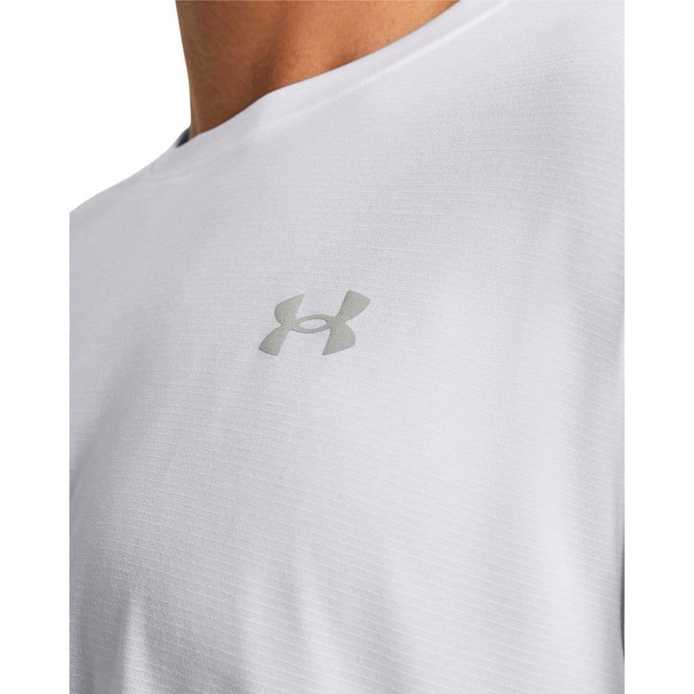 Camiseta de Corrida Masculina Under Armour Launch Manga Longa Branco 3