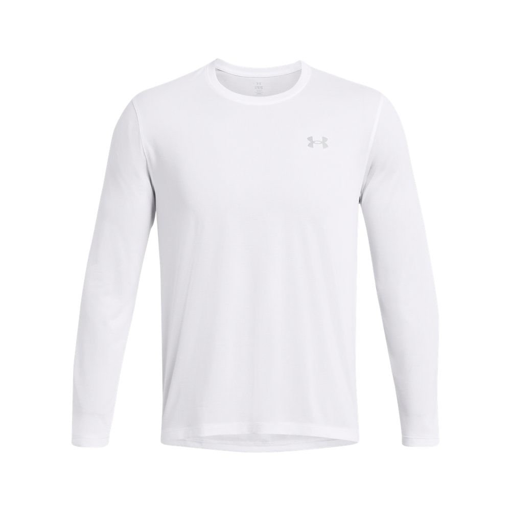Camiseta de Corrida Masculina Under Armour Launch Manga Longa Branco 4