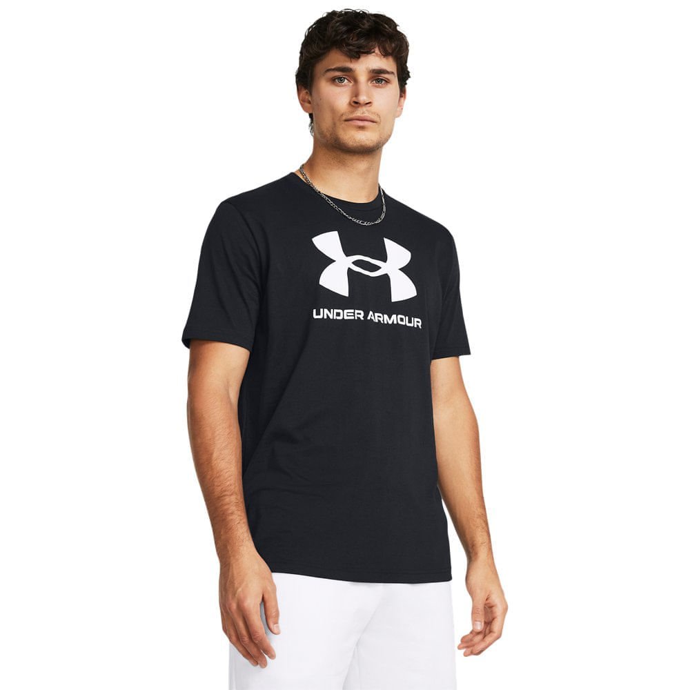 Camiseta de Treino Masculina Under Armour Sportstyle Logo Preto 1