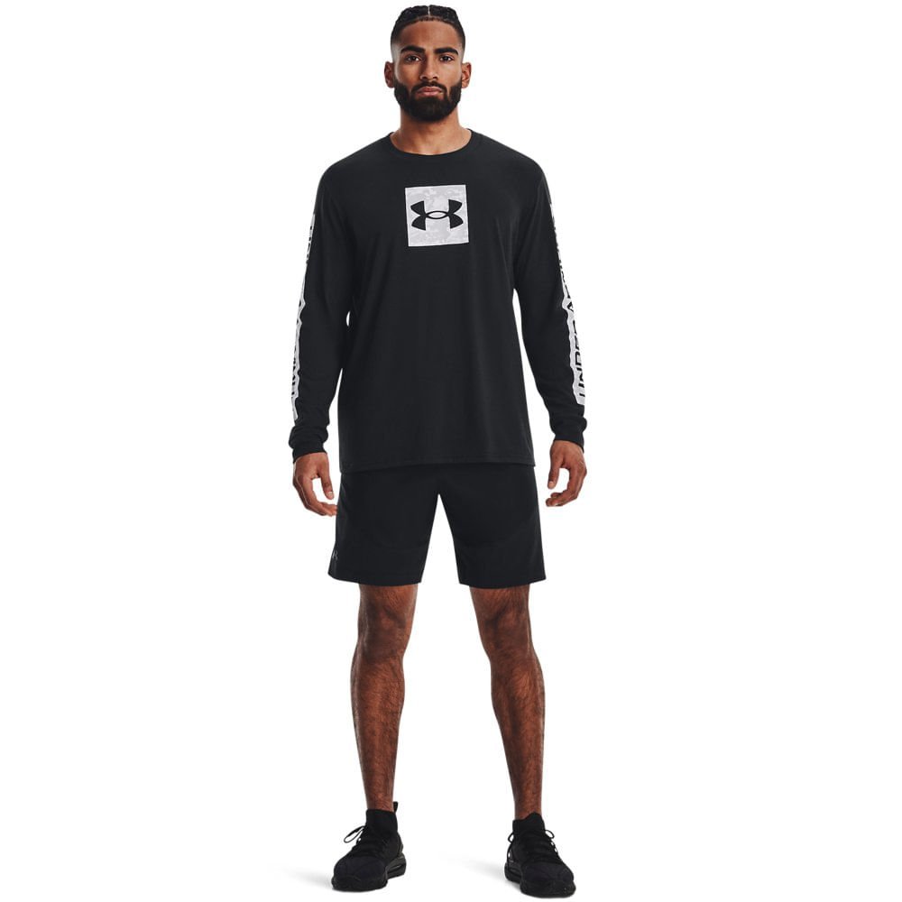 Camiseta Sportstyle Masculina Under Armour Camo Boxed Manga Longa Preto 2