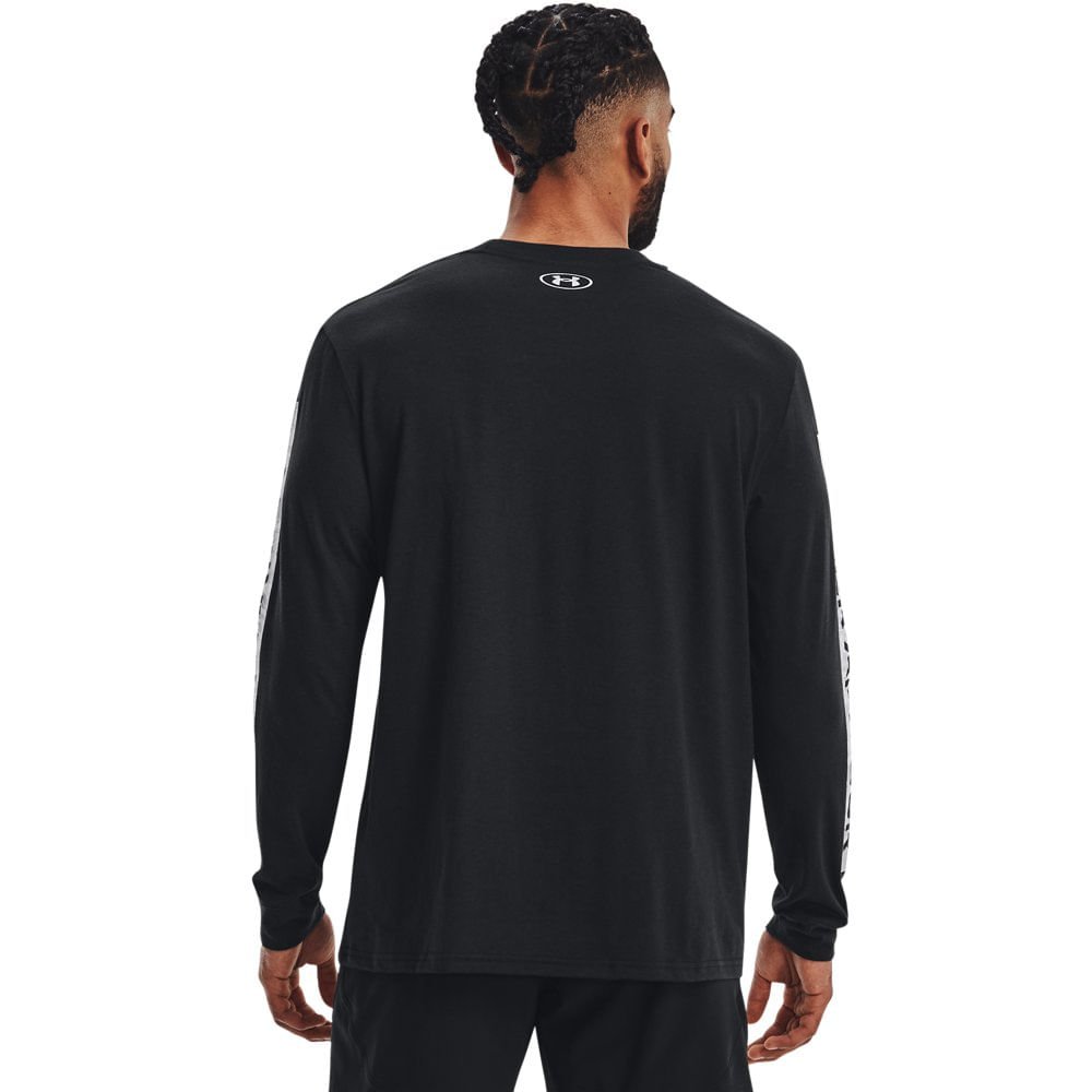Camiseta Sportstyle Masculina Under Armour Camo Boxed Manga Longa Preto 3