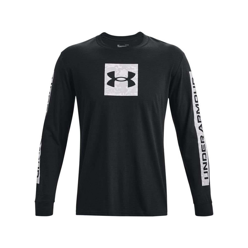 Camiseta Sportstyle Masculina Under Armour Camo Boxed Manga Longa Preto 5