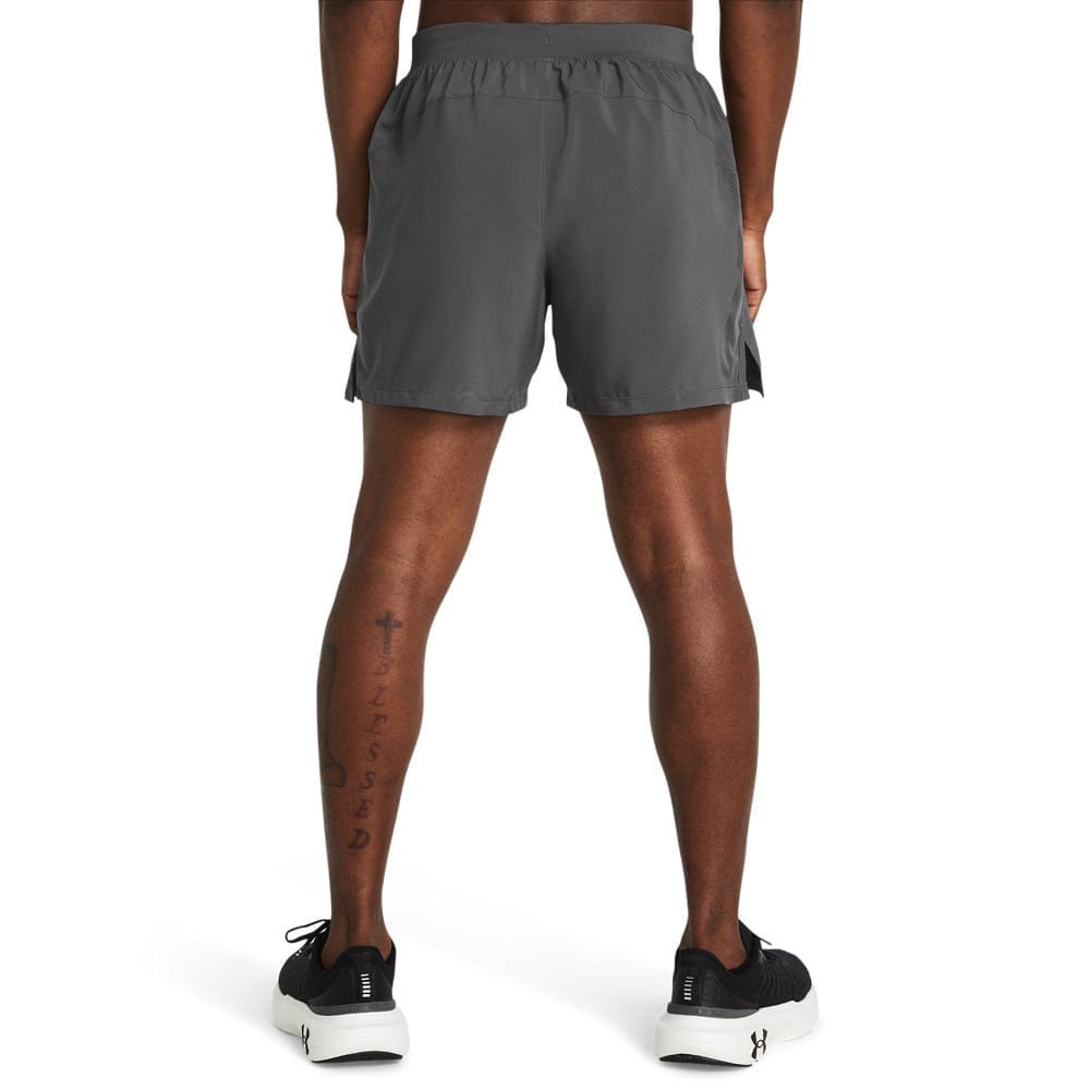 Shorts de Corrida Masculino Under Armour Launch 5 Cinza 2