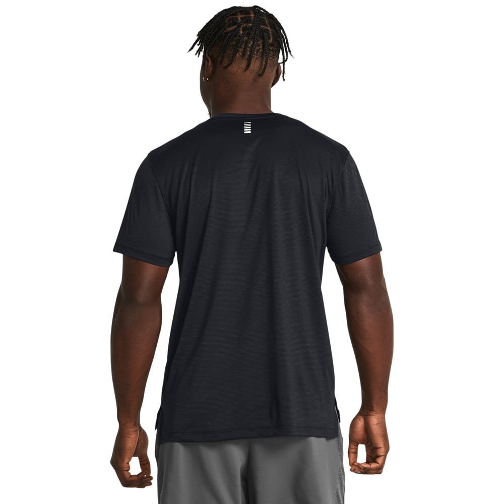 Camiseta de Corrida Masculina Under Armour Launch Manga Curta Preto 2