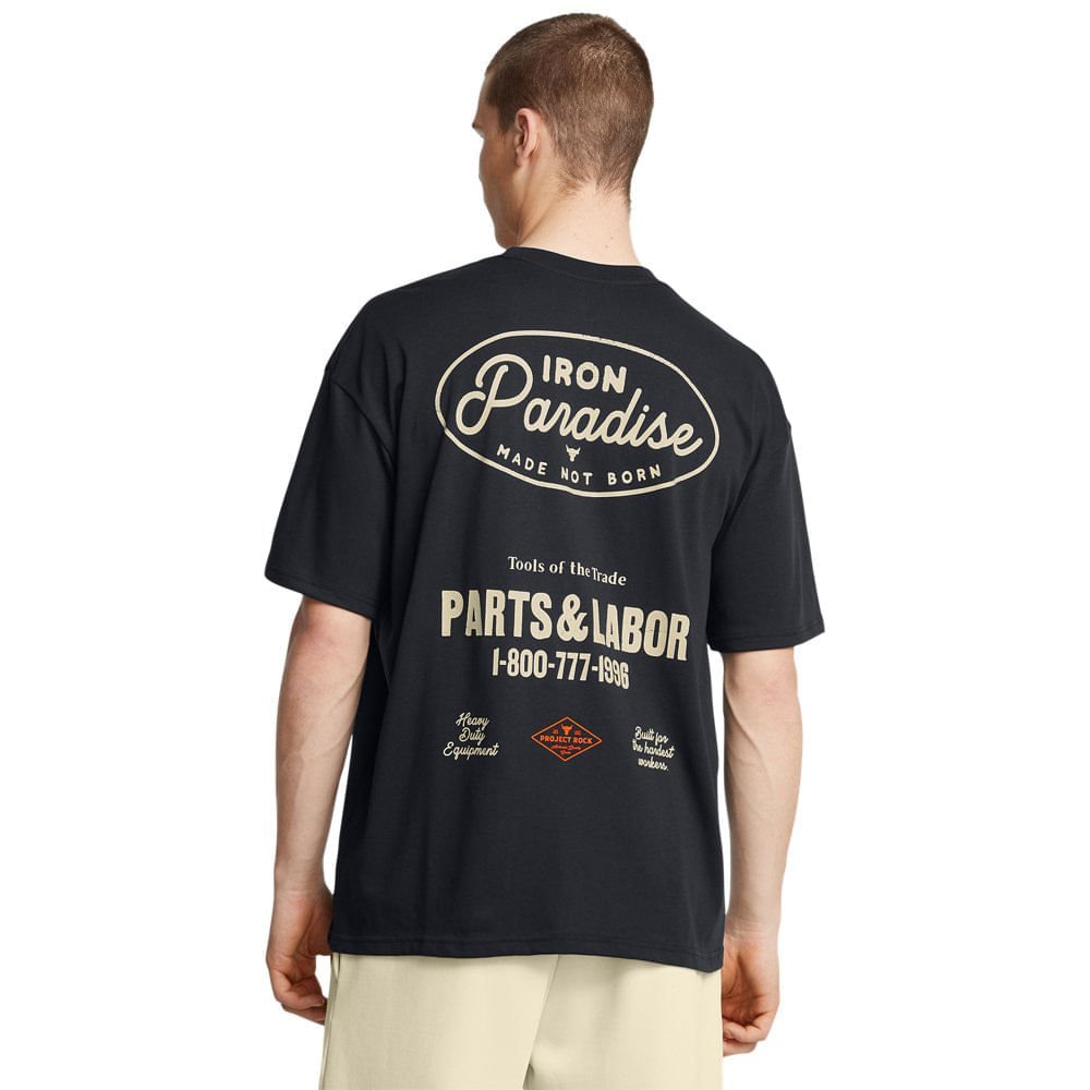Camiseta de Treino Masculina Under Armour Project Rock Tools Of The Trade Pocket Preto 2