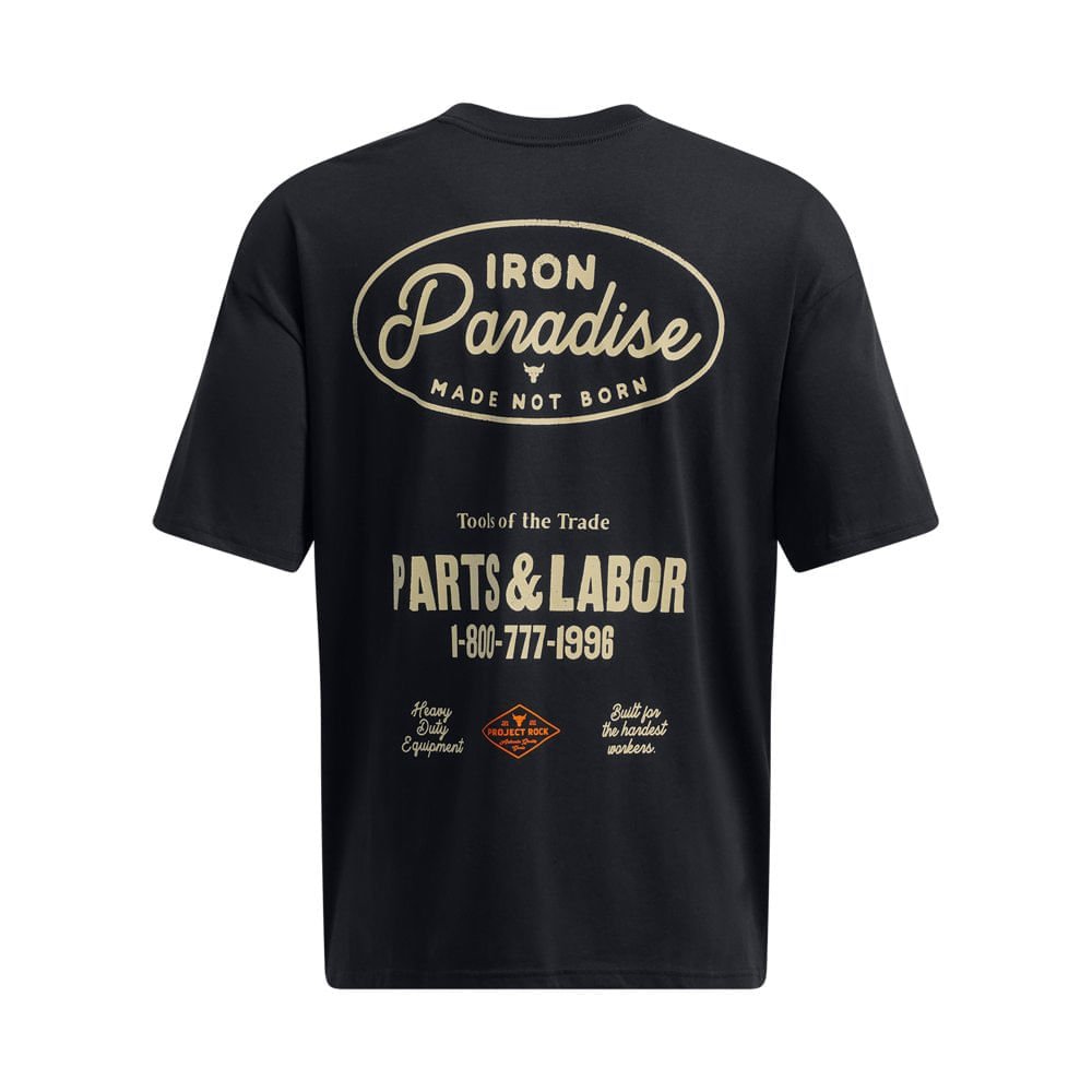 Camiseta de Treino Masculina Under Armour Project Rock Tools Of The Trade Pocket Preto 4
