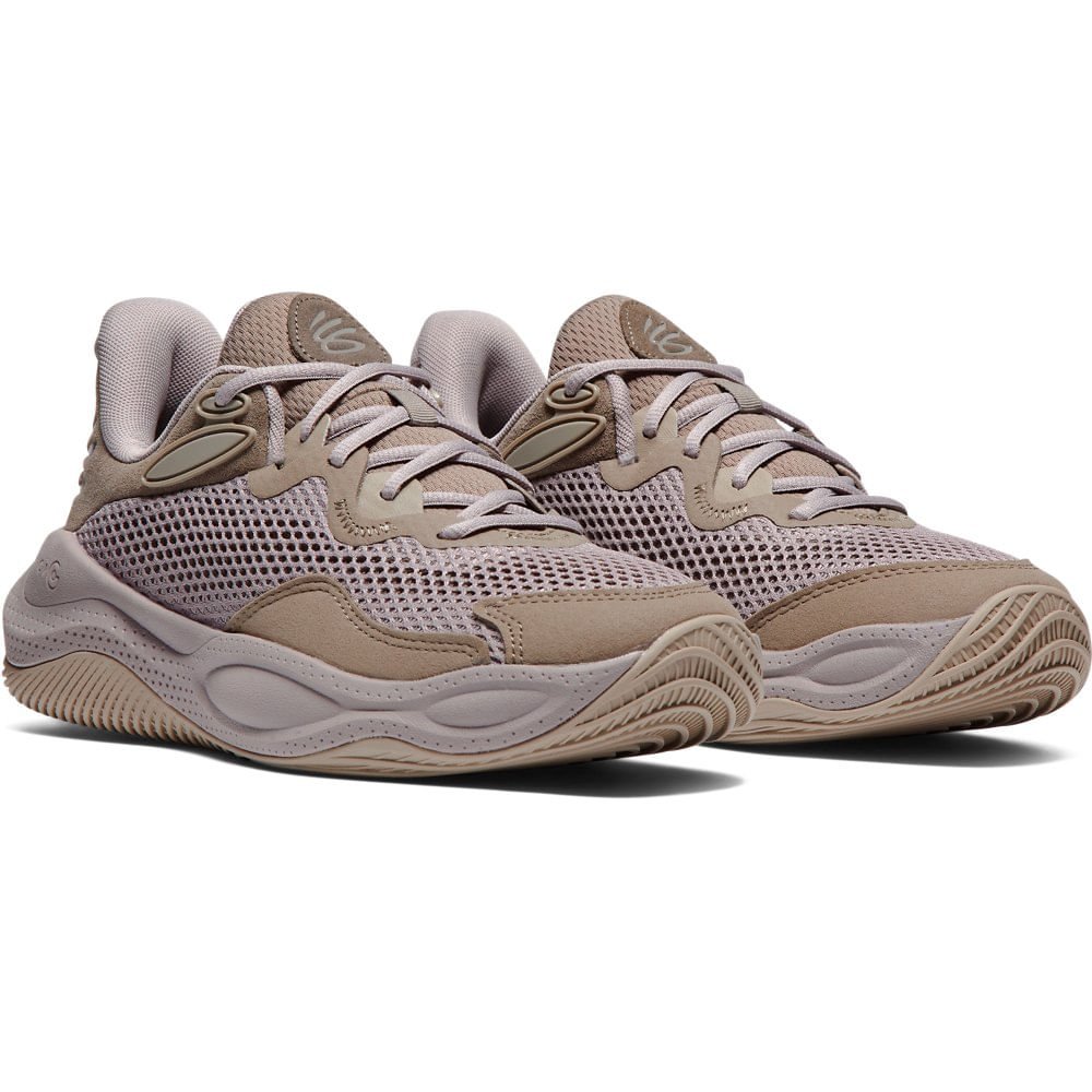 Tênis de Basquete Under Armour Curry Splash 24 Suede Bege 2
