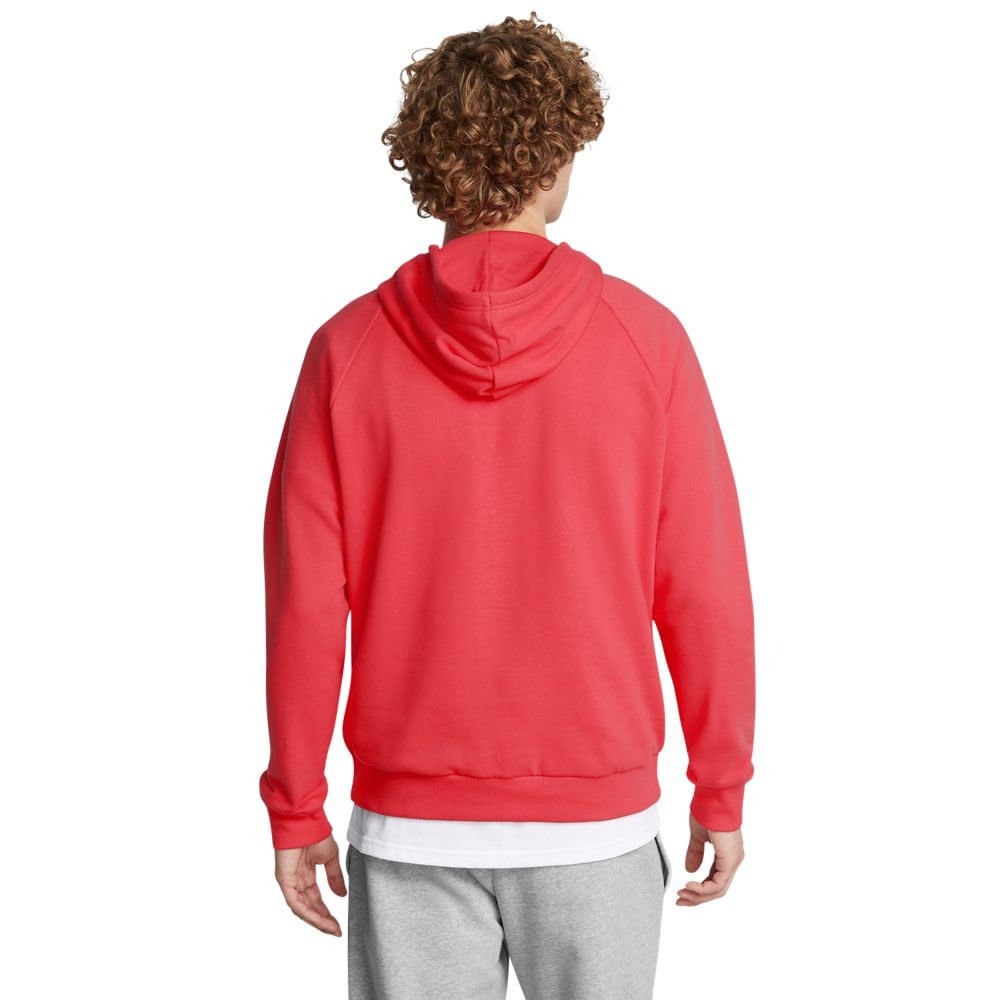 Blusa Manga Longa de Treino Masculina Under Armour Rival Fleece Vermelho 2