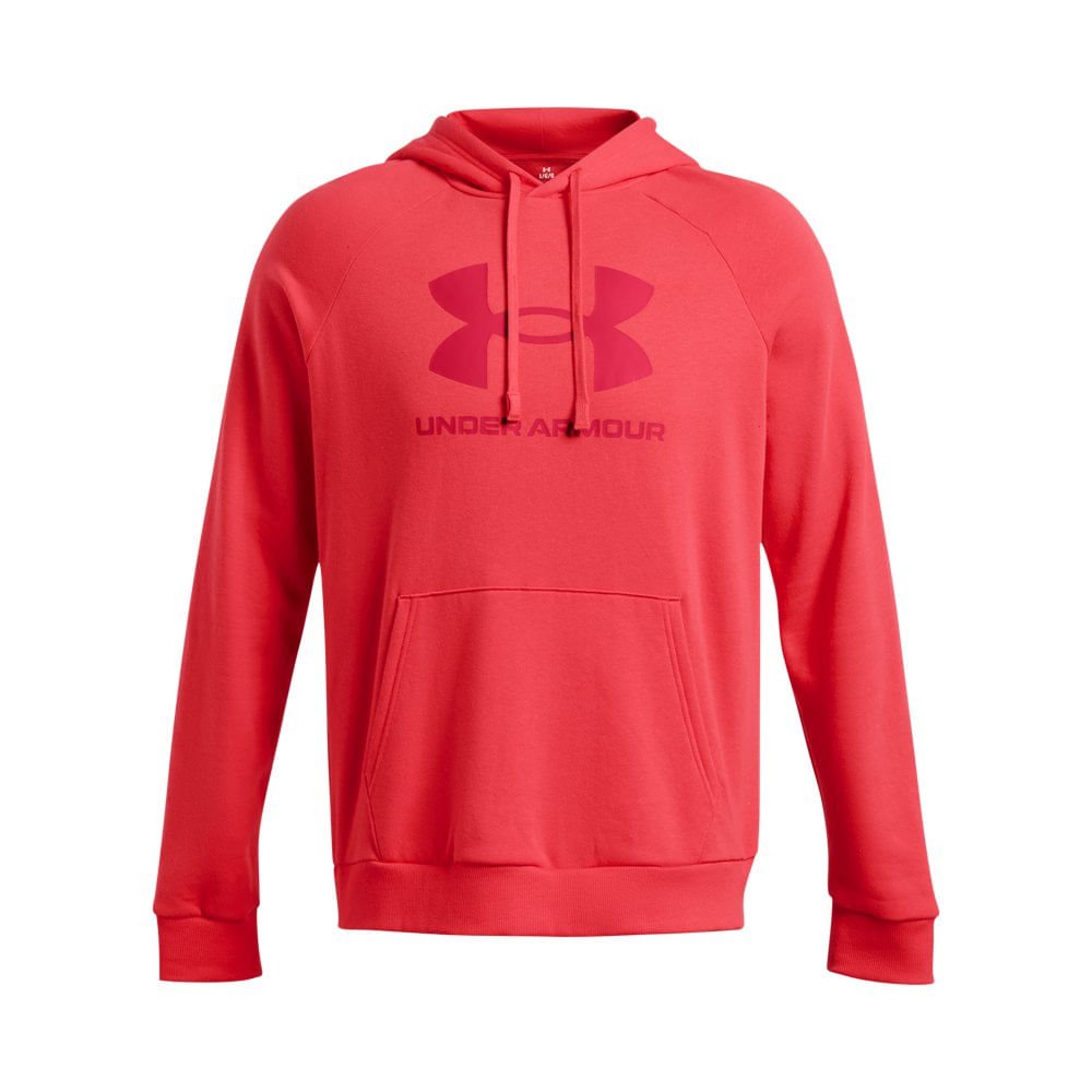 Blusa Manga Longa de Treino Masculina Under Armour Rival Fleece Vermelho 4