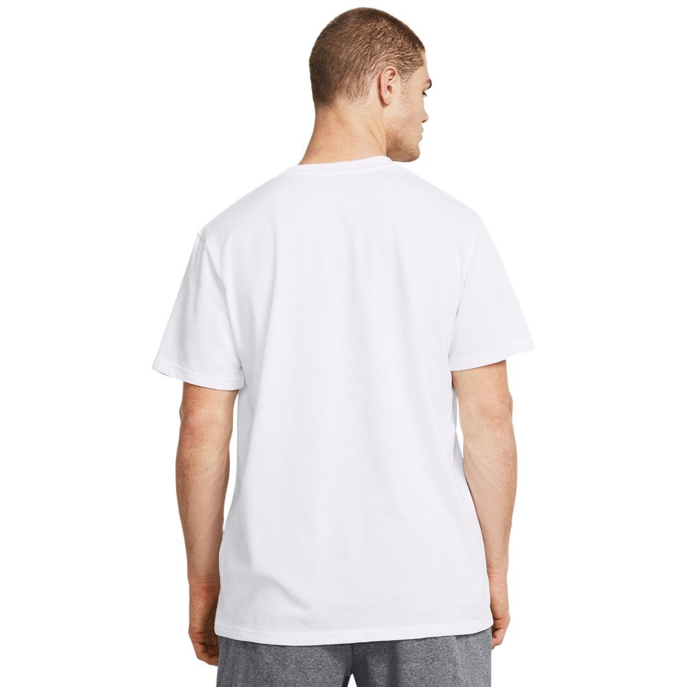 Camiseta Sportstyle Masculina Under Armour Heavyweight Label Branco 2