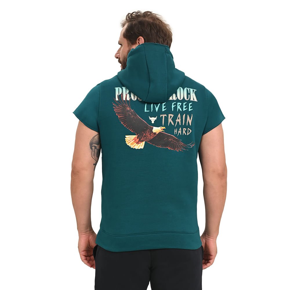 Camiseta Masculina Under Armour Project Rock Essential Azul 2