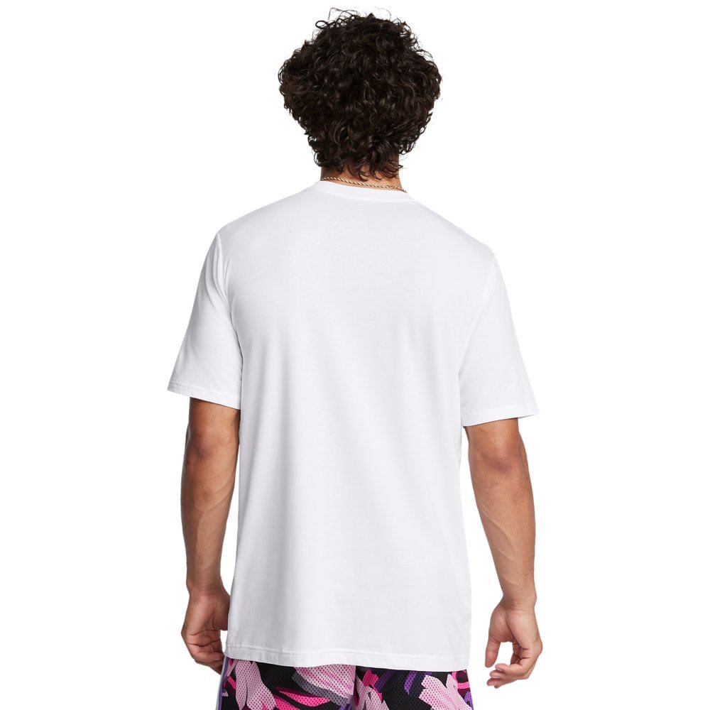 Camiseta de Basquete Masculina Under Armour Curry Logo Trend Branco 3