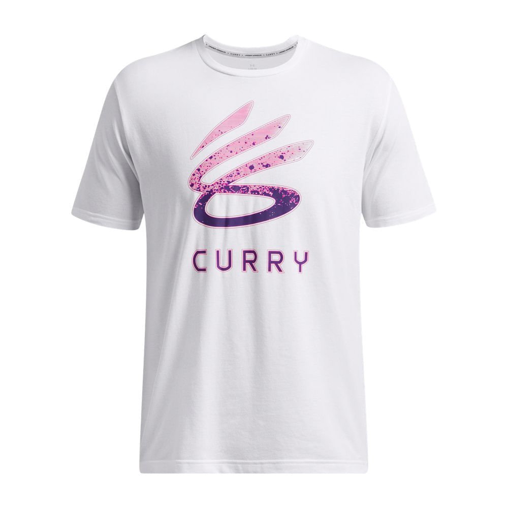 Camiseta de Basquete Masculina Under Armour Curry Logo Trend Branco 4
