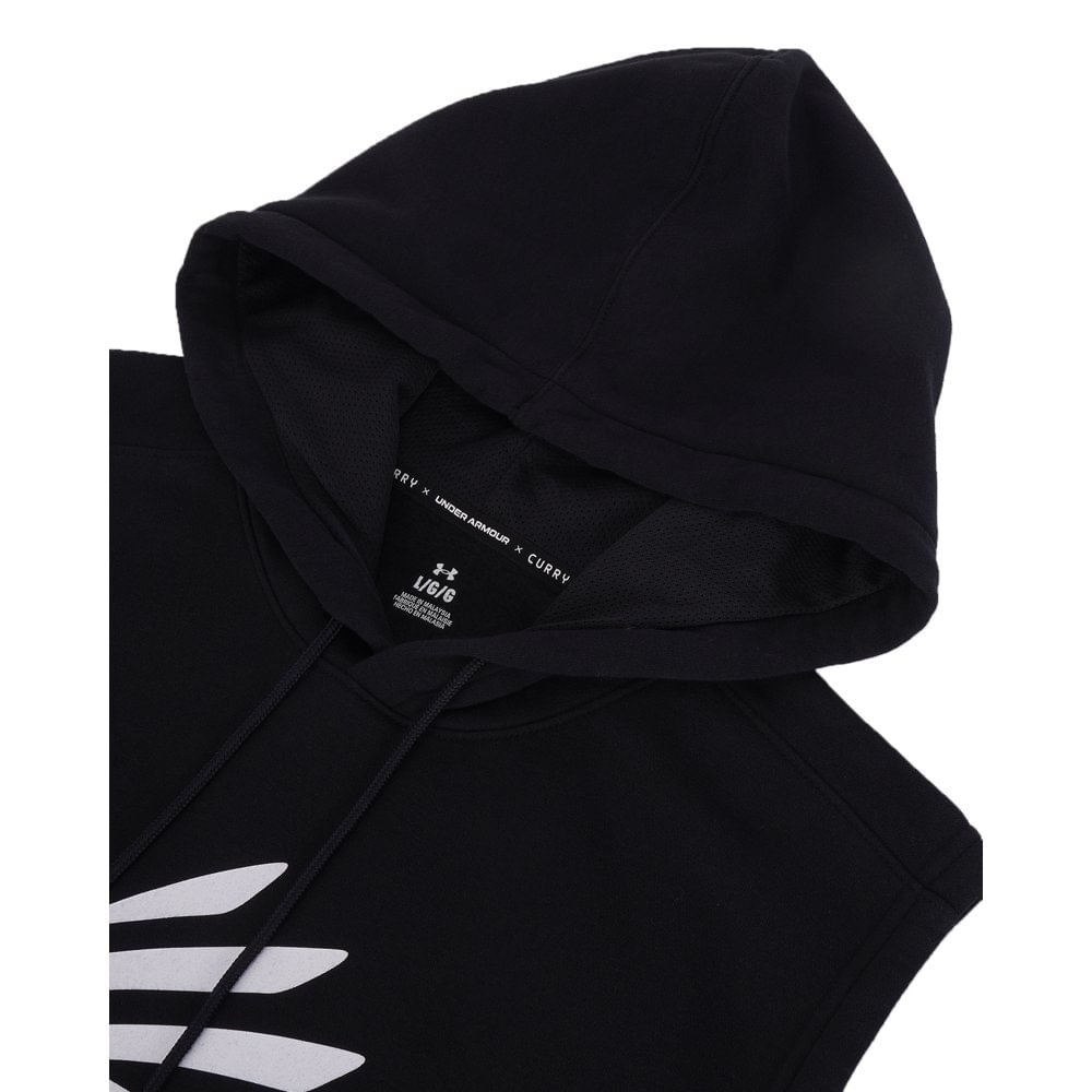 Regata de Treino Masculina Under Armour Curry Fleece Hoodie Preto 5