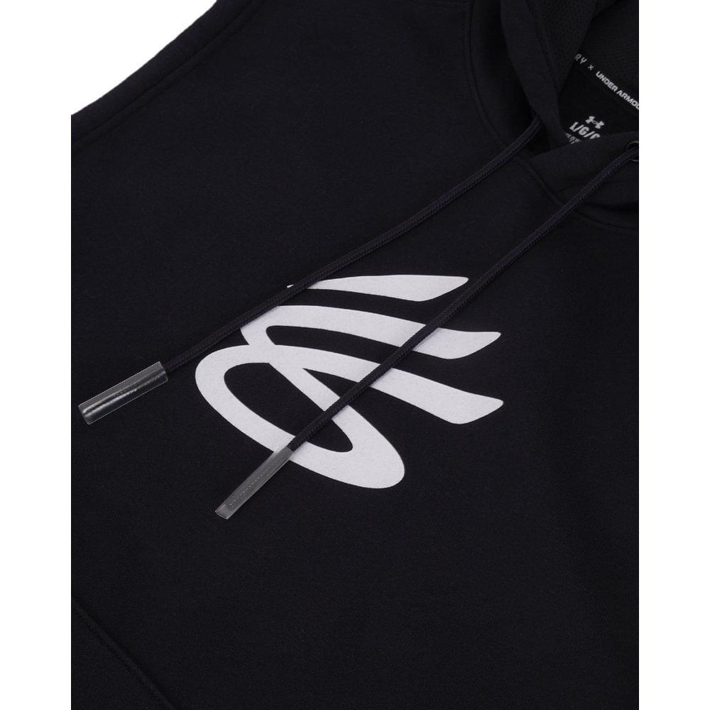 Regata de Treino Masculina Under Armour Curry Fleece Hoodie Preto 6